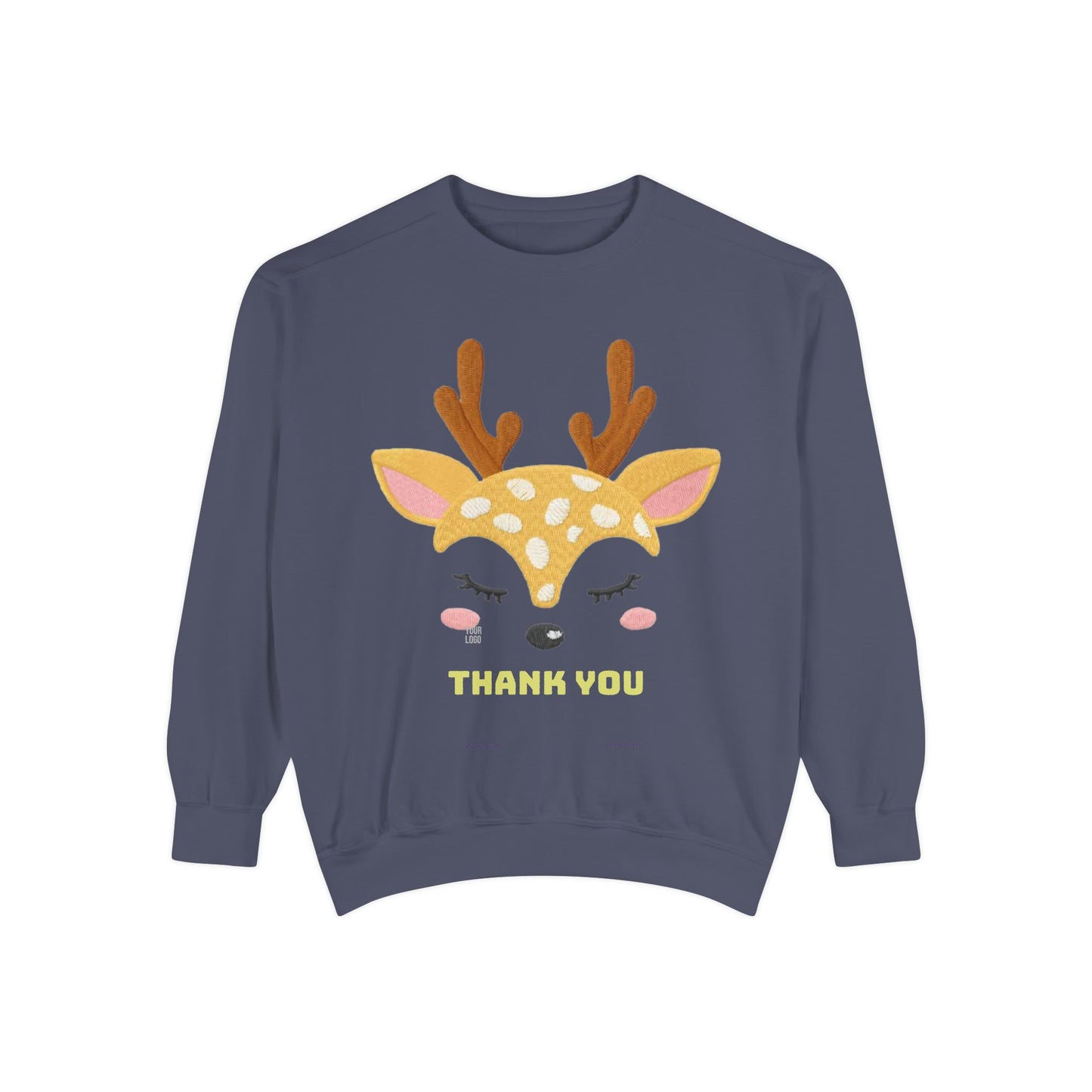 Cute Fawn Sweatshirt — 'Thank You' Kids Deer Graphic Pullover