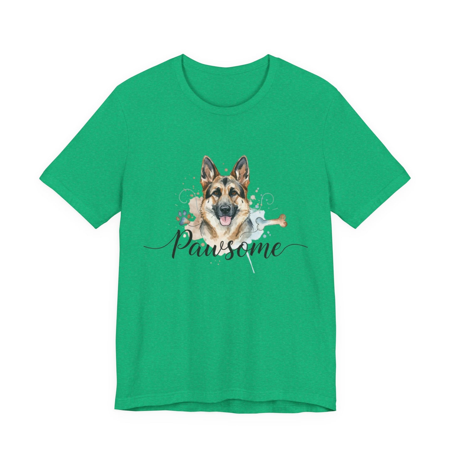 Pawsome German Shepherd T‑Shirt — Cute Dog Portrait Tee
