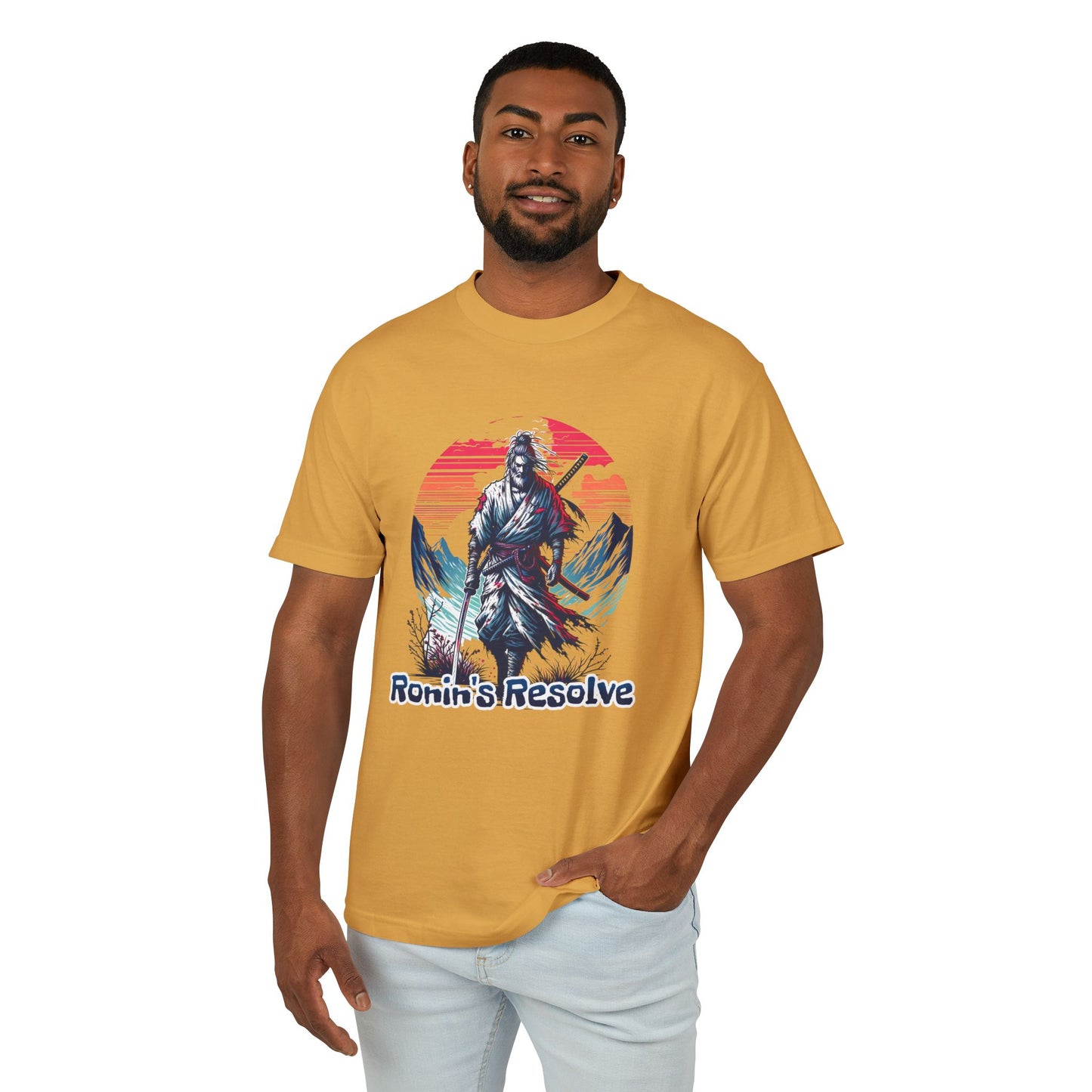 Ronin's Resolve Samurai T-Shirt — Vintage Mountain Warrior Graphic Tee