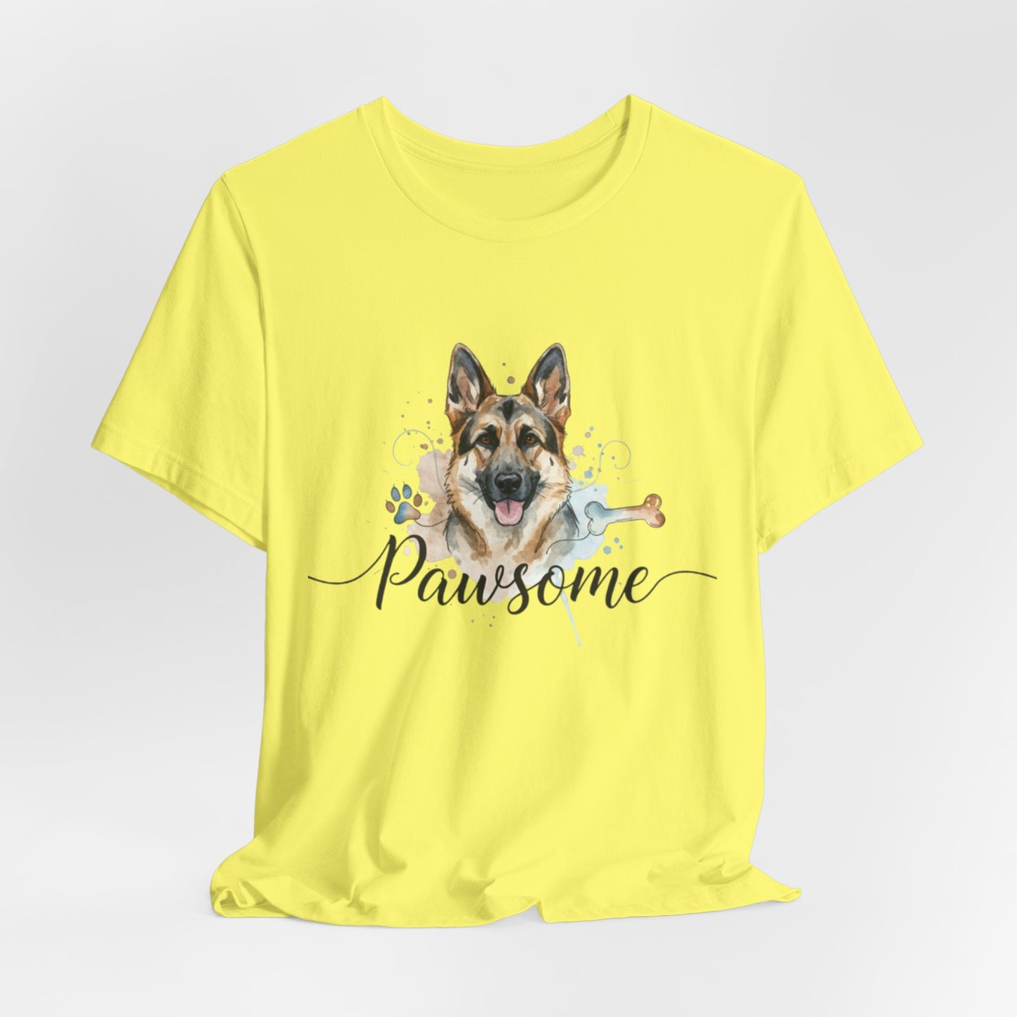 Pawsome German Shepherd T‑Shirt — Cute Dog Portrait Tee
