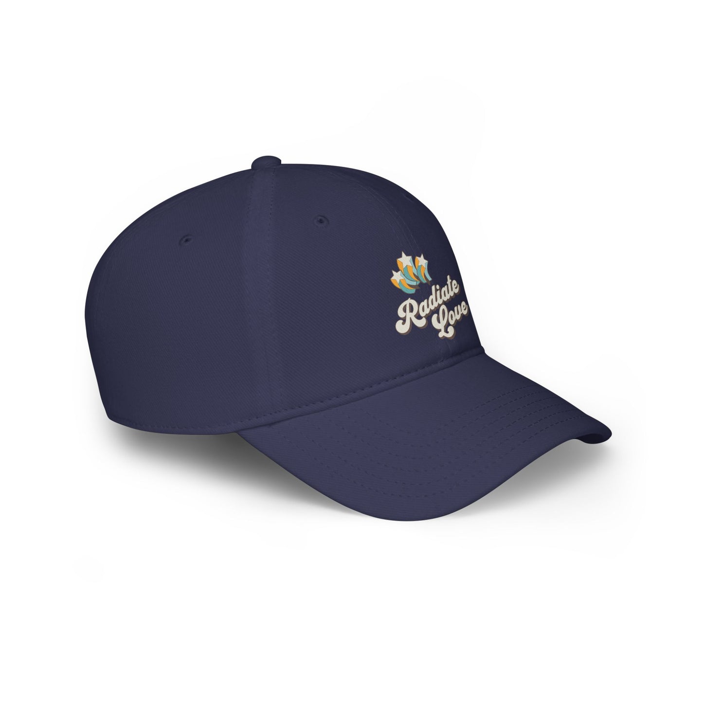 Radiate Love Baseball Cap — Embroidered Floral Heart Low Profile Cap