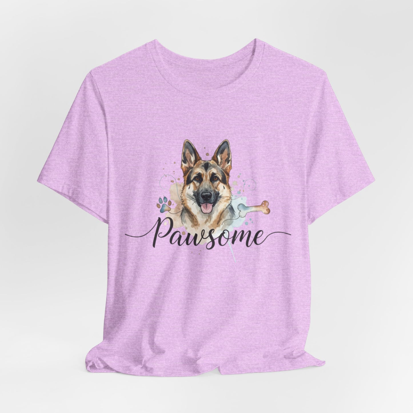 Pawsome German Shepherd T‑Shirt — Cute Dog Portrait Tee
