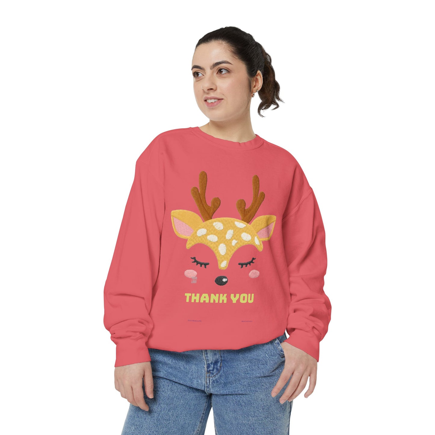 Cute Fawn Sweatshirt — 'Thank You' Kids Deer Graphic Pullover