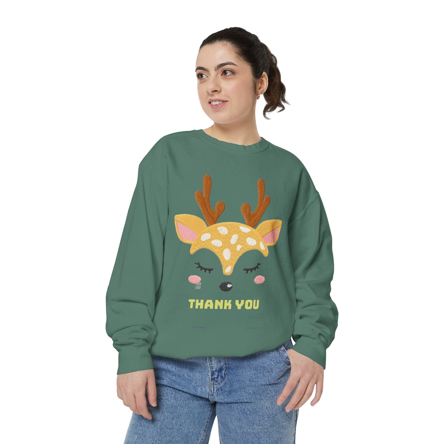 Cute Fawn Sweatshirt — 'Thank You' Kids Deer Graphic Pullover