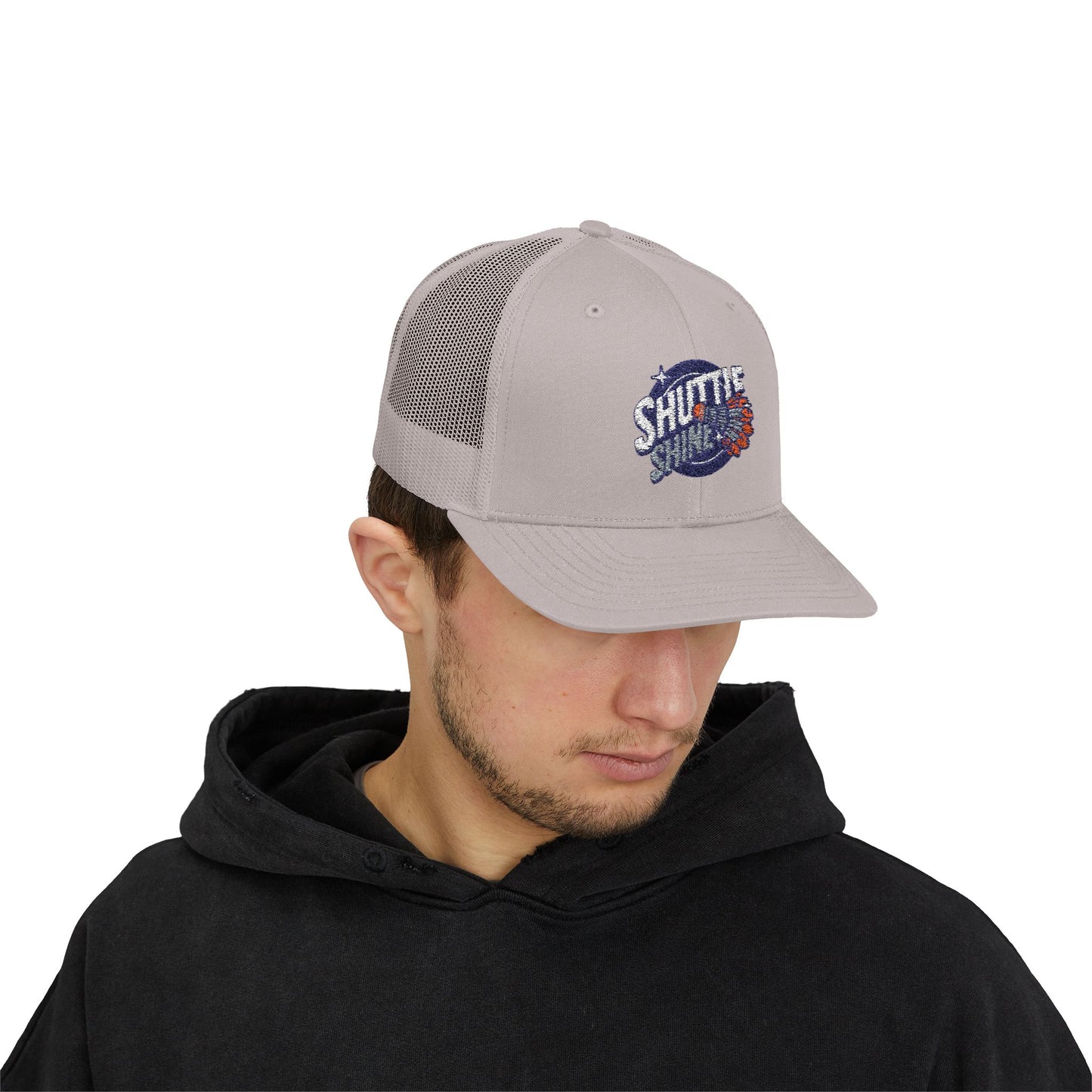 Shuttle Launch Trucker Cap — Retro Space Crew Snapback
