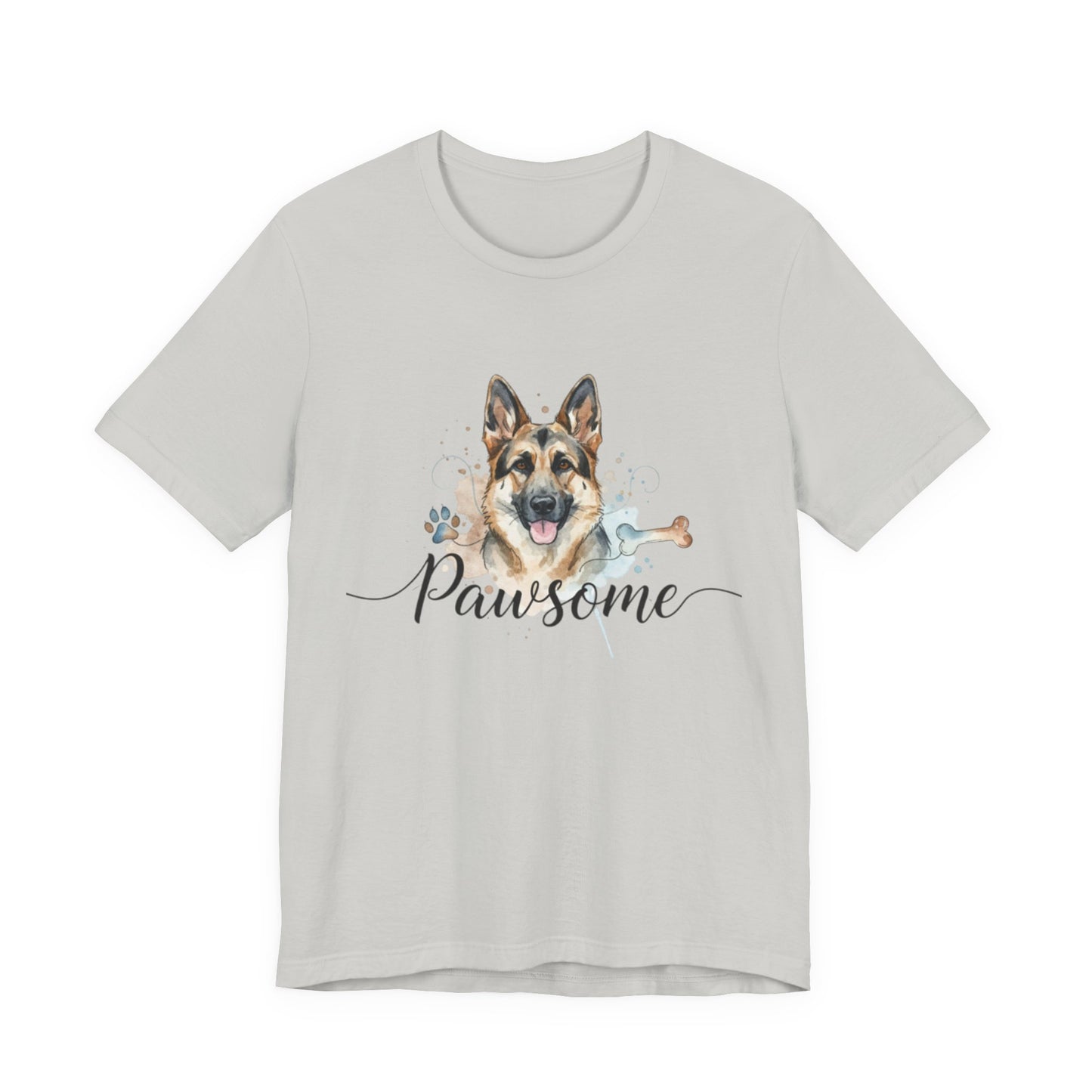 Pawsome German Shepherd T‑Shirt — Cute Dog Portrait Tee
