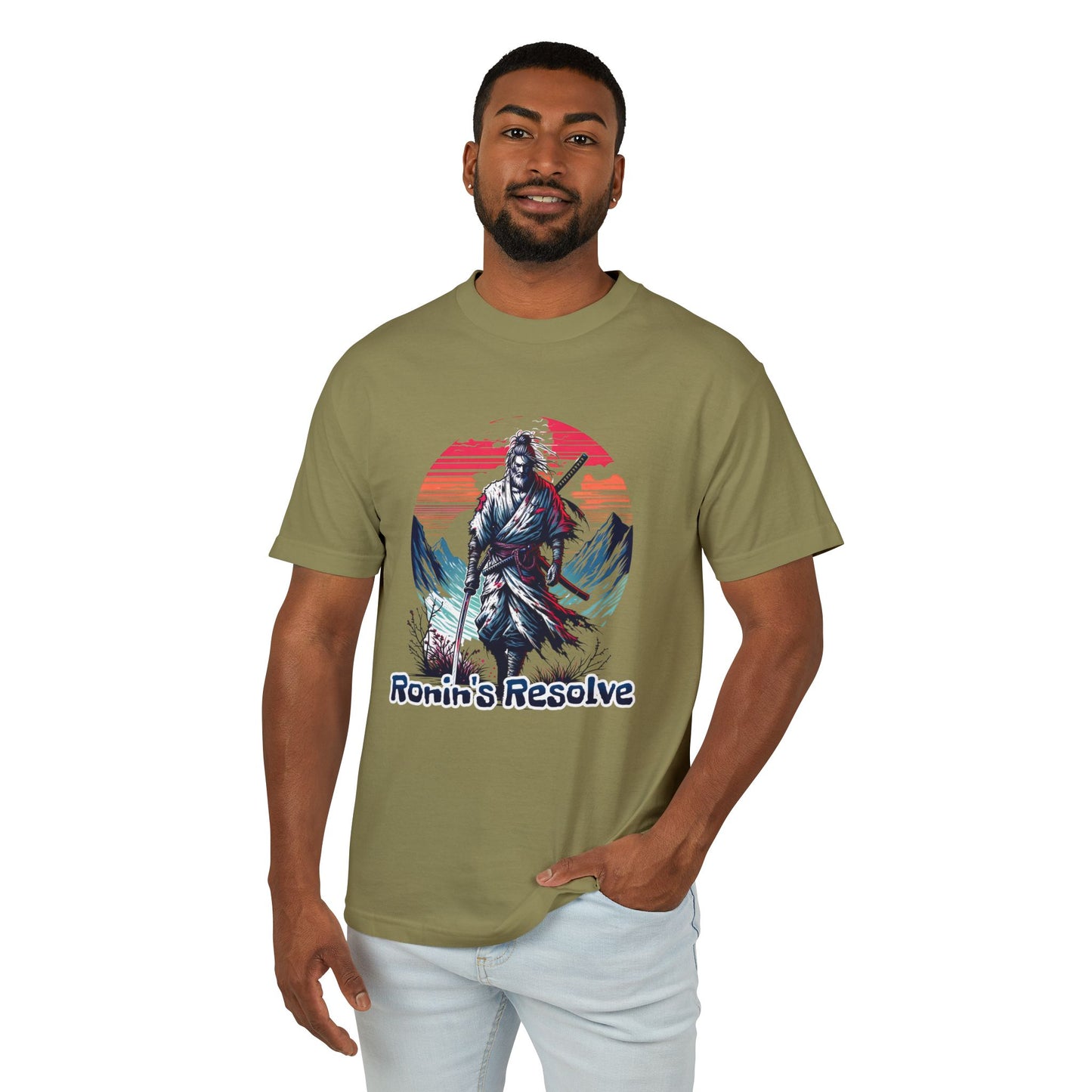 Ronin's Resolve Samurai T-Shirt — Vintage Mountain Warrior Graphic Tee