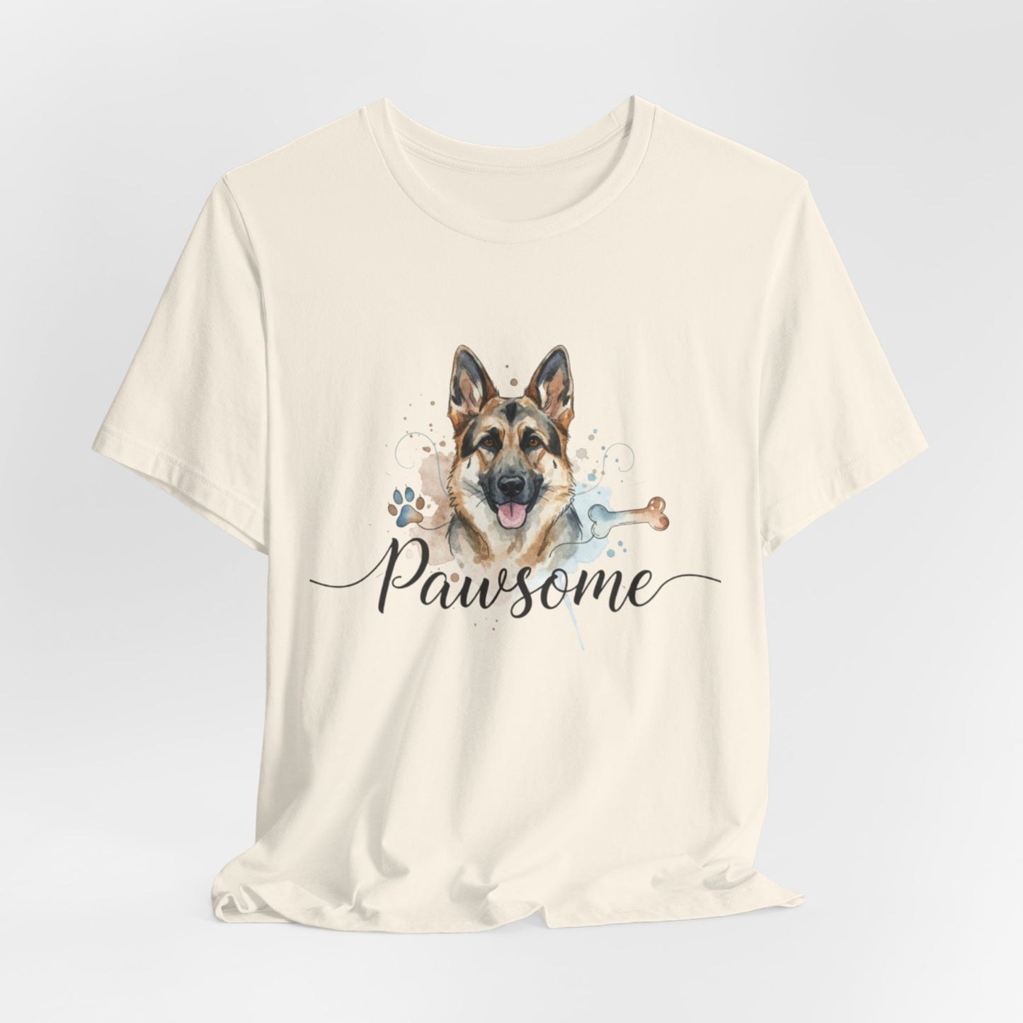 Pawsome German Shepherd T‑Shirt — Cute Dog Portrait Tee