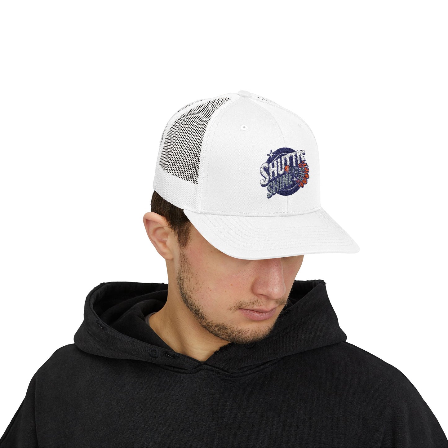 Shuttle Launch Trucker Cap — Retro Space Crew Snapback