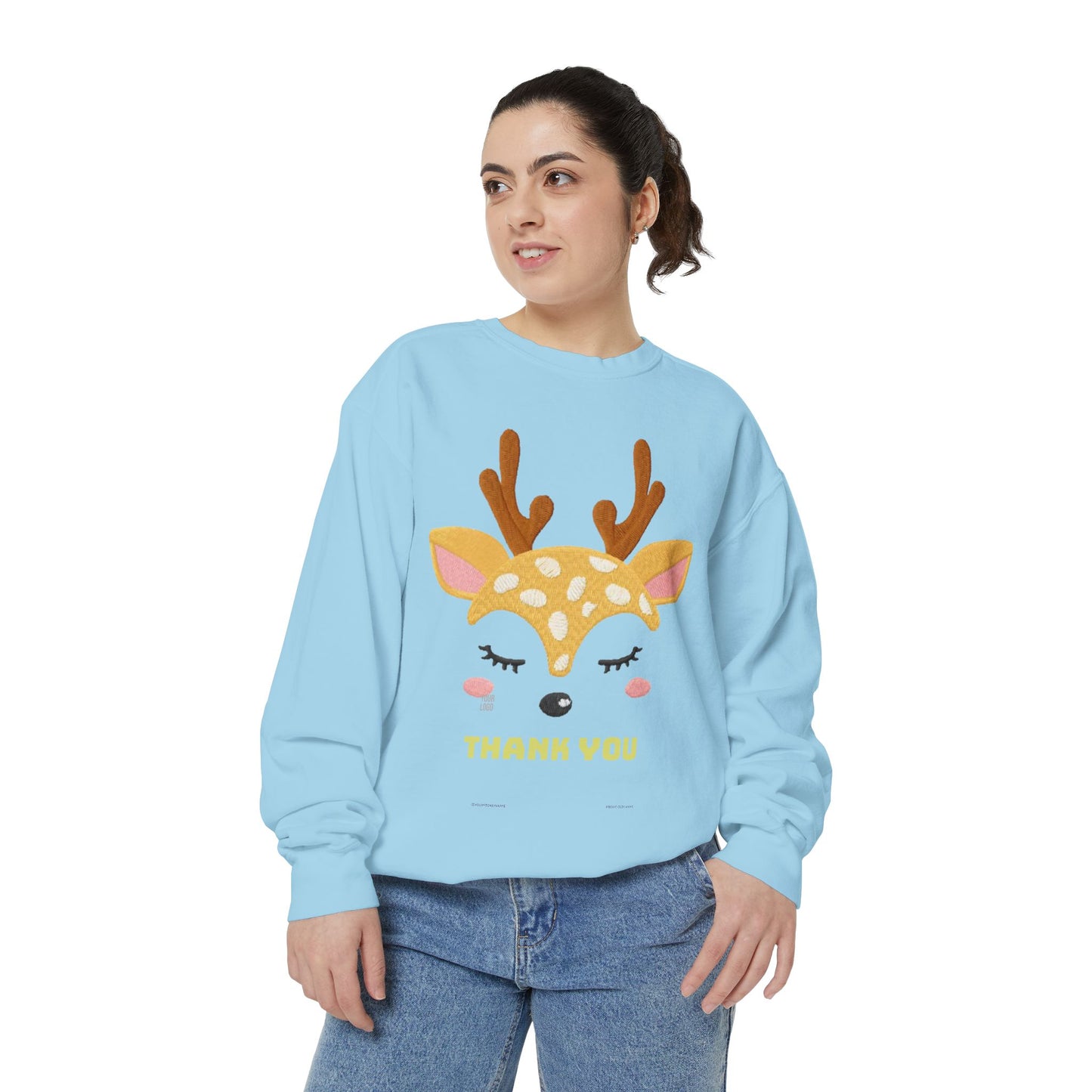 Cute Fawn Sweatshirt — 'Thank You' Kids Deer Graphic Pullover