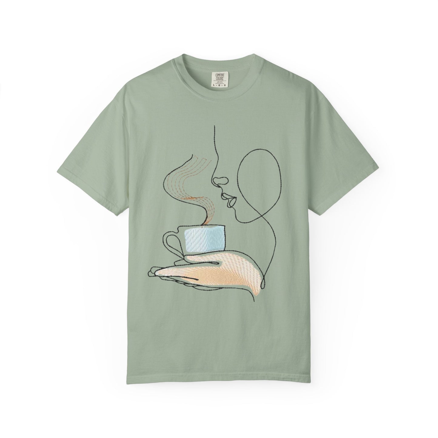 Coffee Line Art T‑Shirt — Minimalist One‑Line Coffee Cup Design