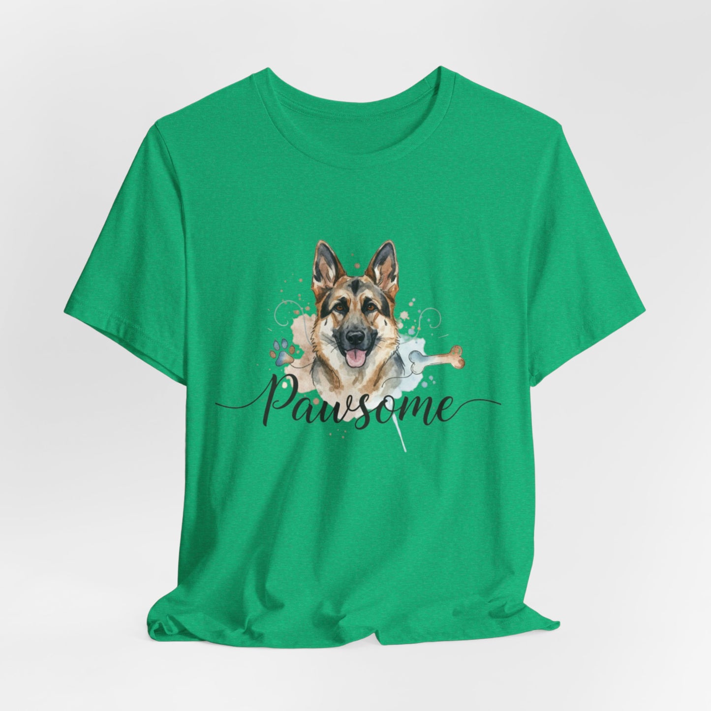 Pawsome German Shepherd T‑Shirt — Cute Dog Portrait Tee