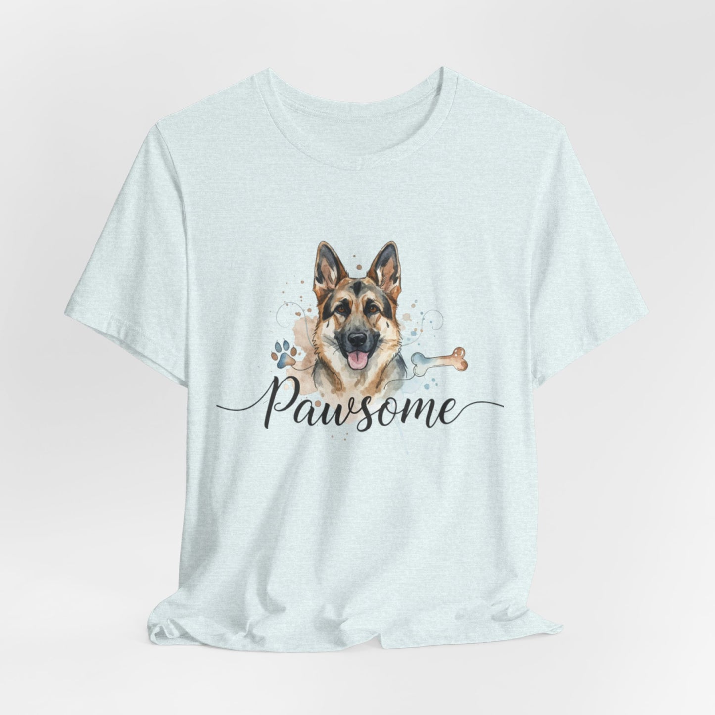 Pawsome German Shepherd T‑Shirt — Cute Dog Portrait Tee