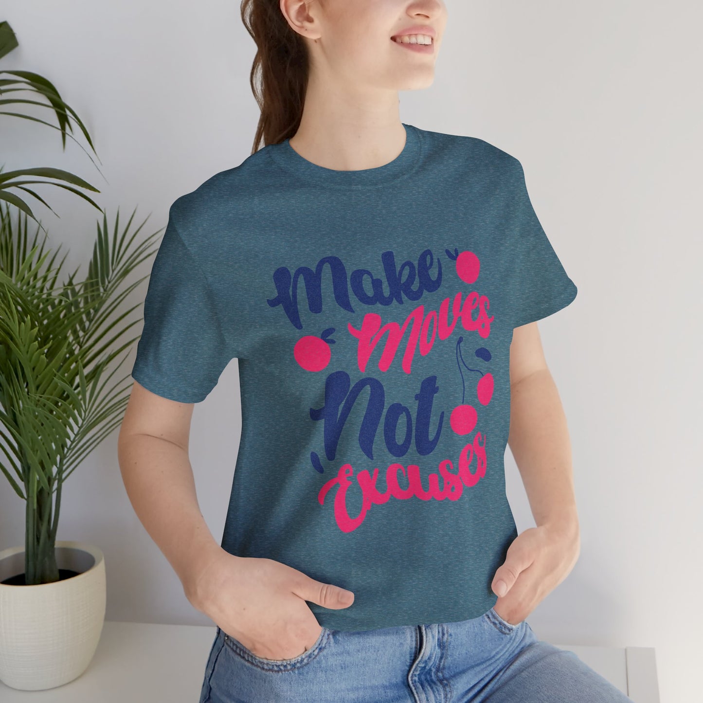 Make Moves Not Excuses T-Shirt — Motivational Fitness Tee