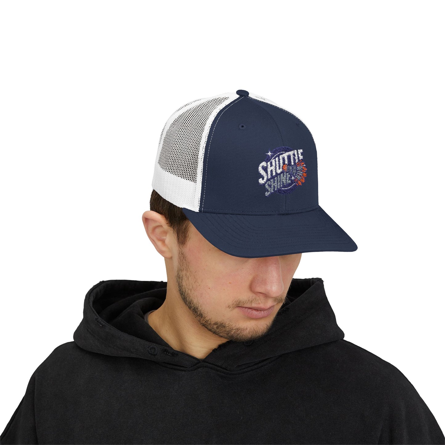 Shuttle Launch Trucker Cap — Retro Space Crew Snapback