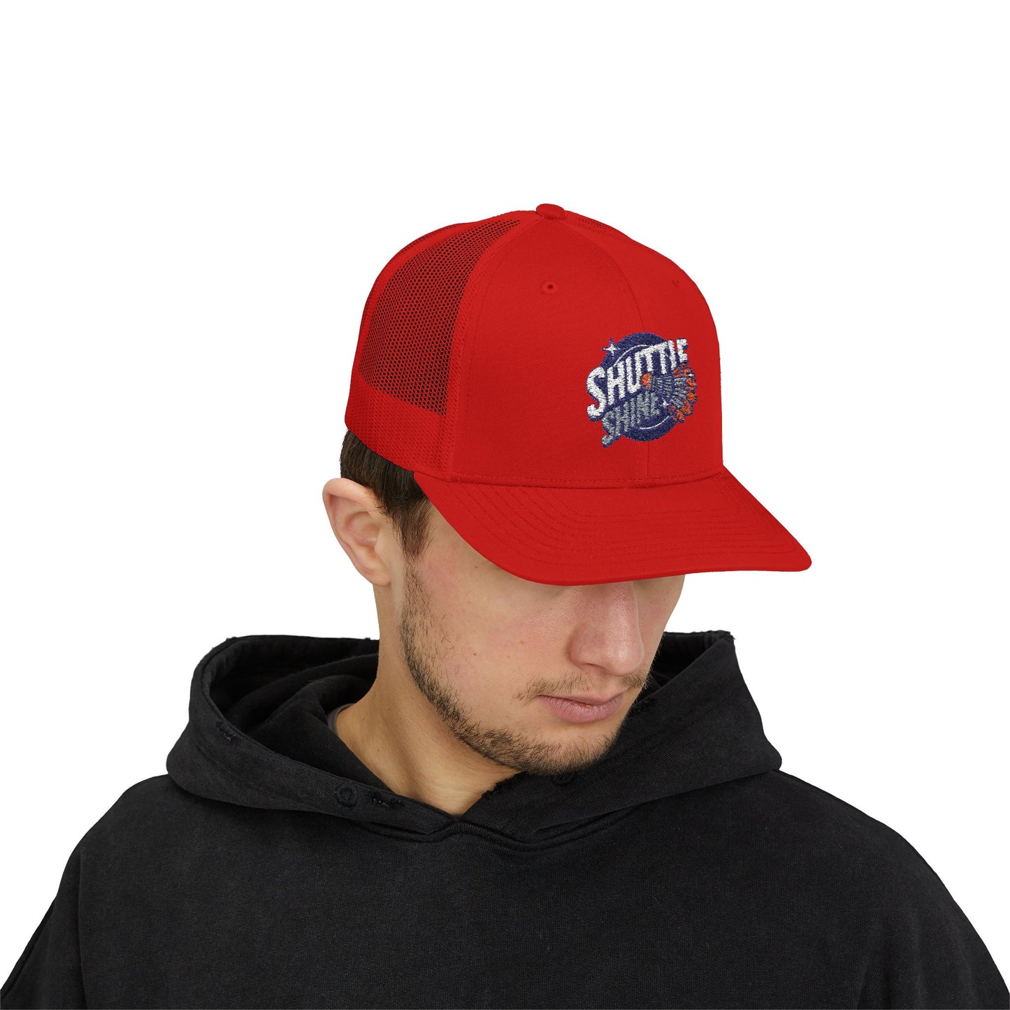 Shuttle Launch Trucker Cap — Retro Space Crew Snapback