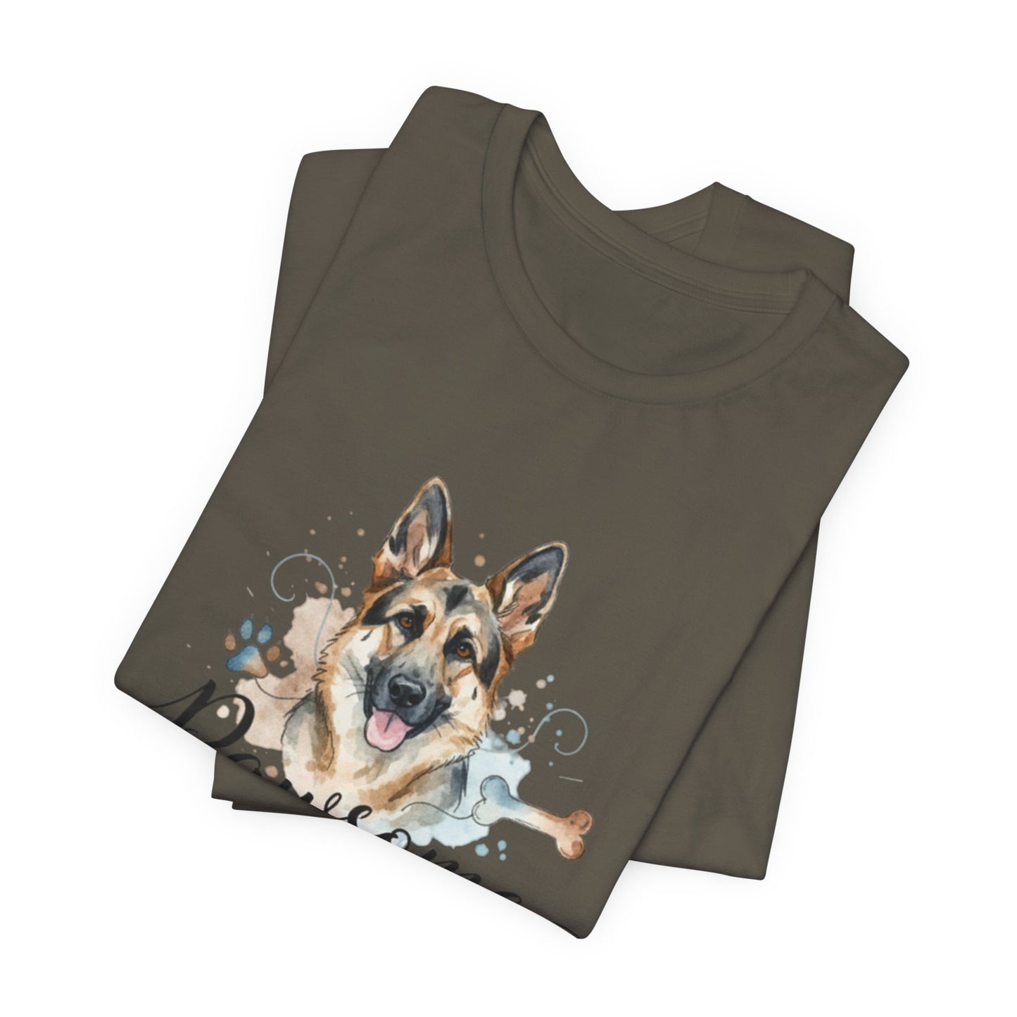 Pawsome German Shepherd T‑Shirt — Cute Dog Portrait Tee