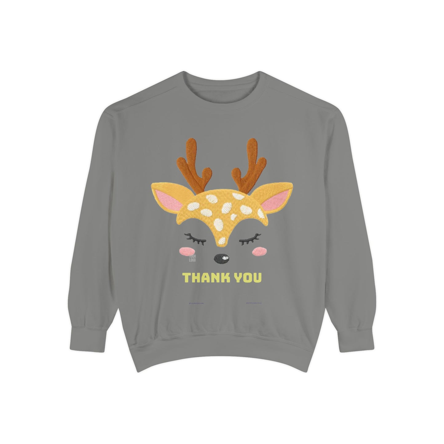 Cute Fawn Sweatshirt — 'Thank You' Kids Deer Graphic Pullover