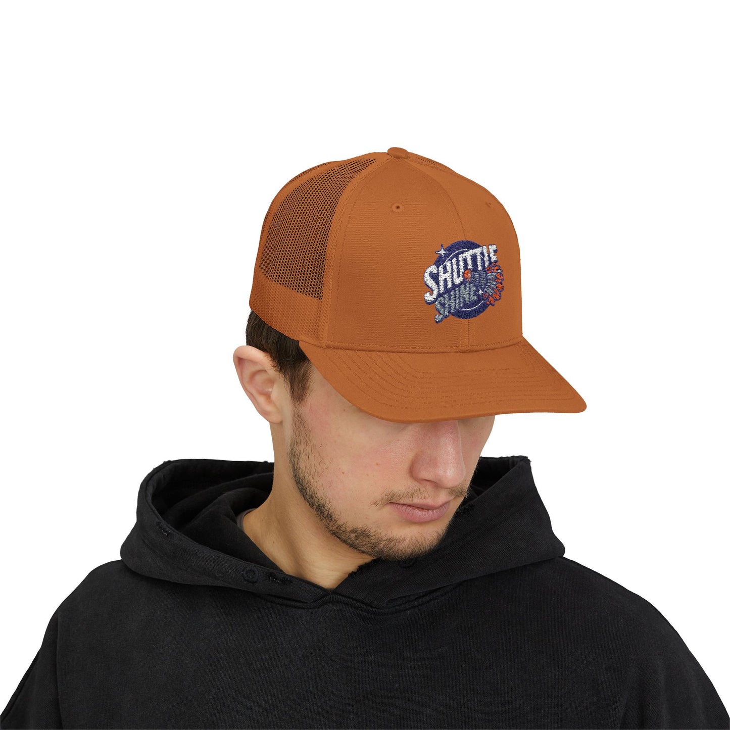 Shuttle Launch Trucker Cap — Retro Space Crew Snapback