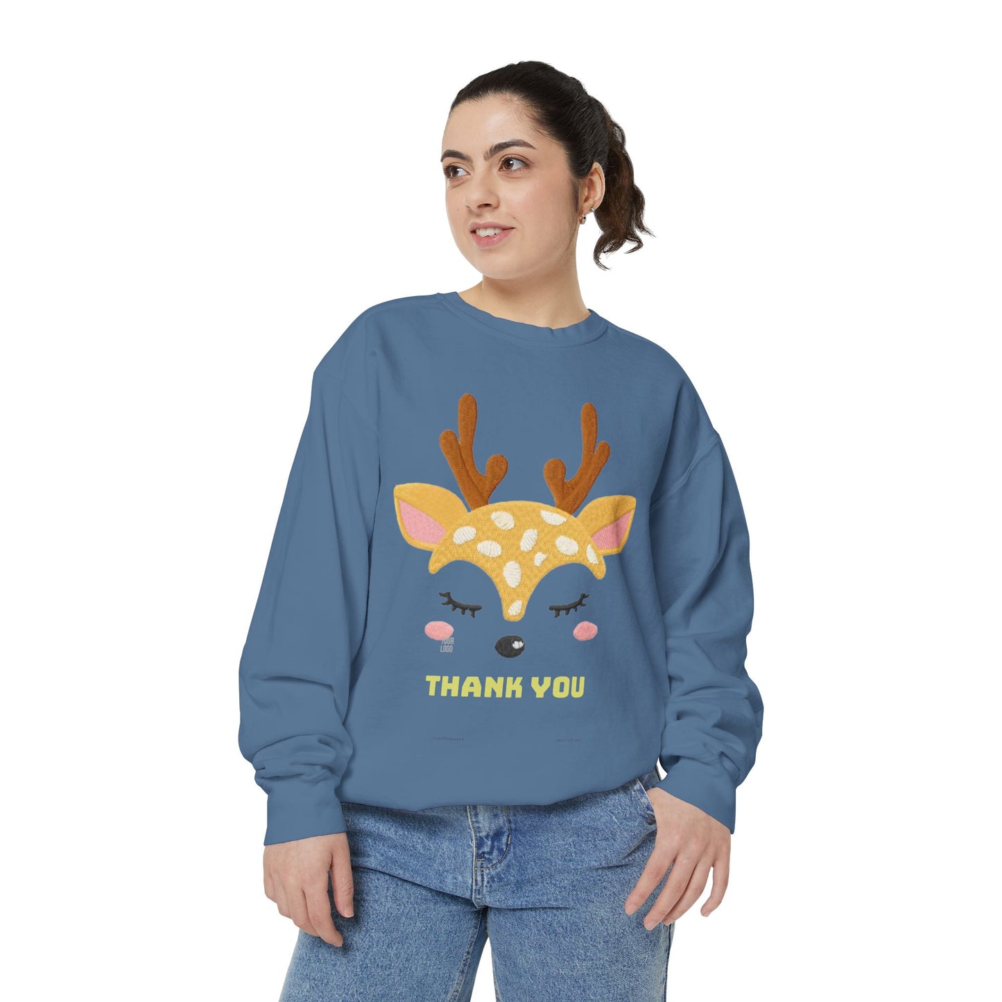 Cute Fawn Sweatshirt — 'Thank You' Kids Deer Graphic Pullover