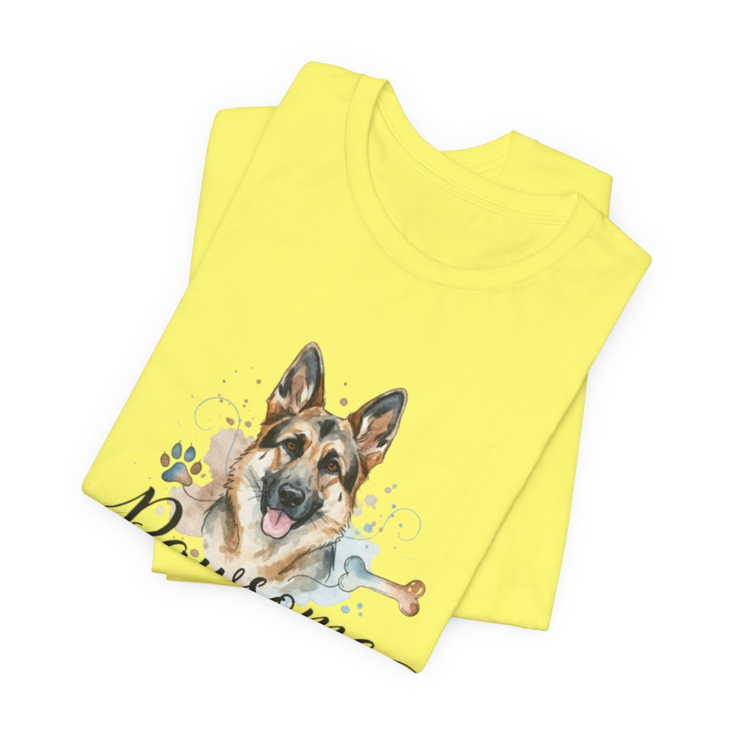 Pawsome German Shepherd T‑Shirt — Cute Dog Portrait Tee