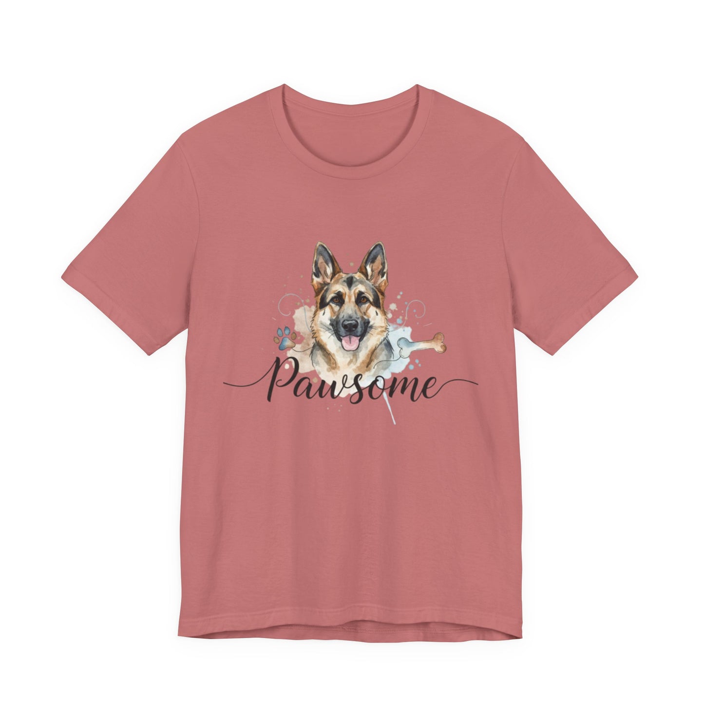 Pawsome German Shepherd T‑Shirt — Cute Dog Portrait Tee