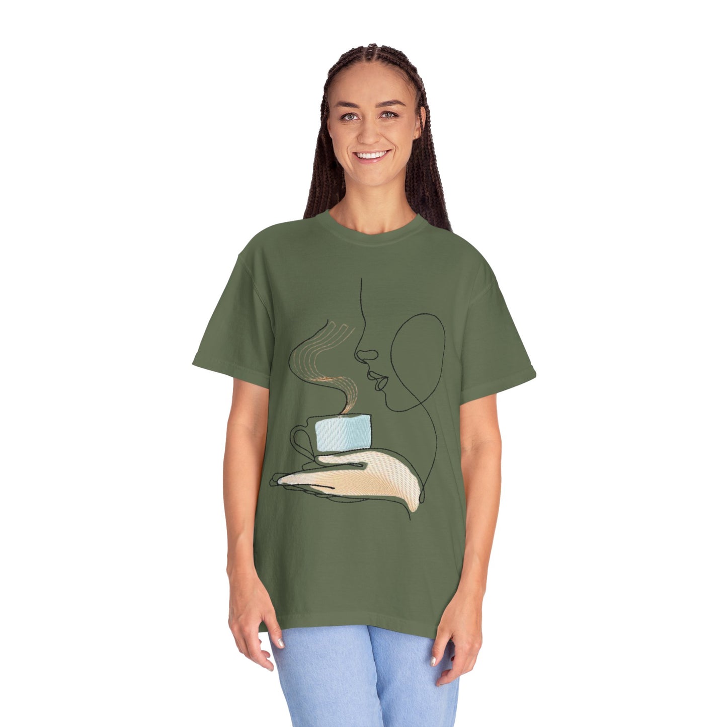 Coffee Line Art T‑Shirt — Minimalist One‑Line Coffee Cup Design