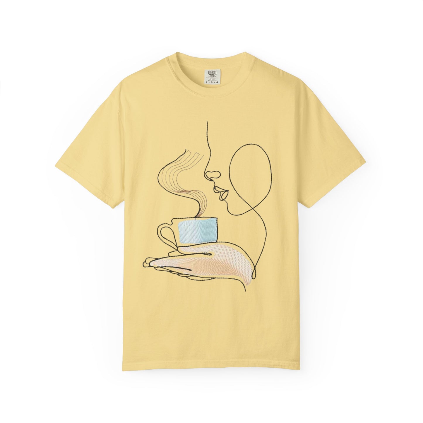 Coffee Line Art T‑Shirt — Minimalist One‑Line Coffee Cup Design