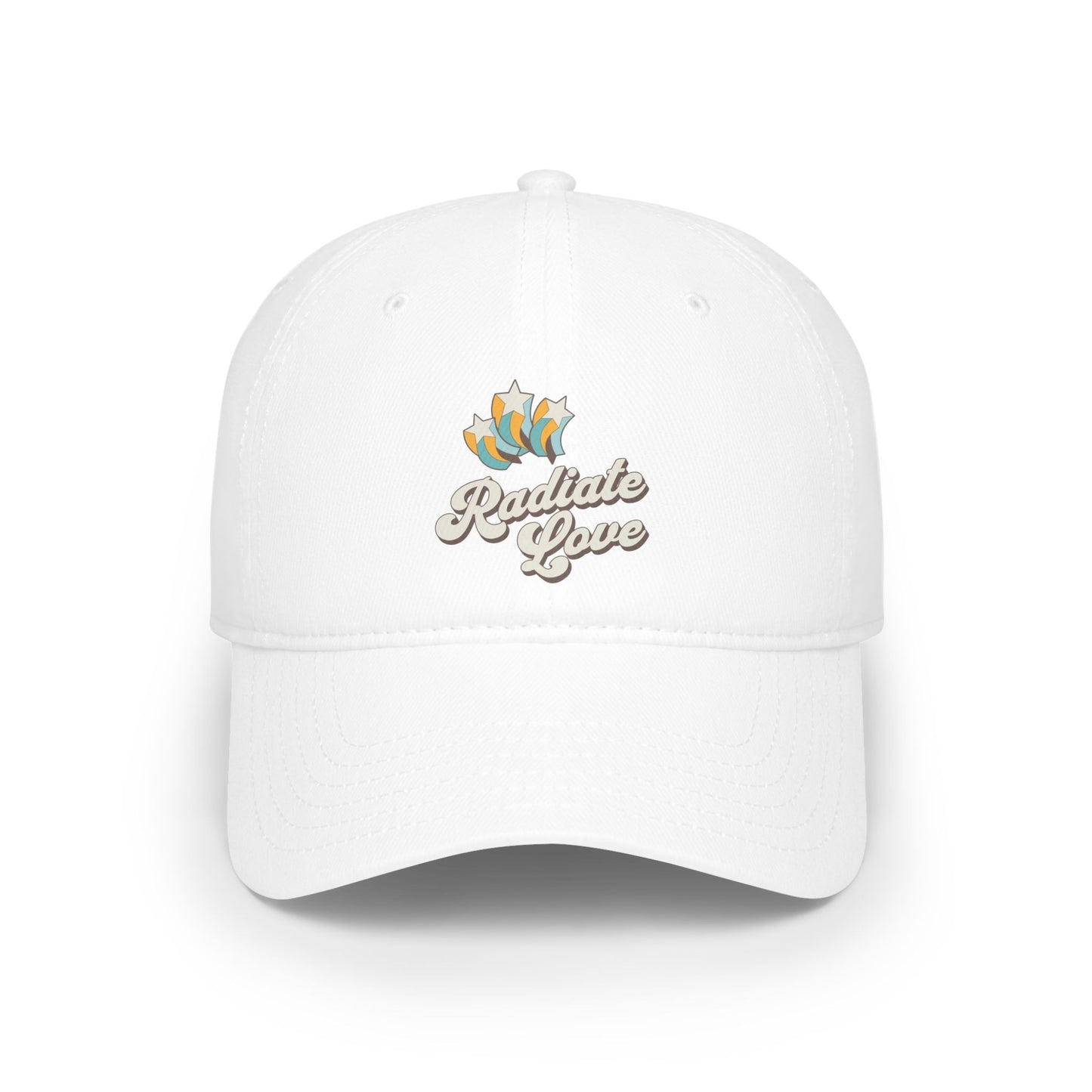 Radiate Love Baseball Cap — Embroidered Floral Heart Low Profile Cap