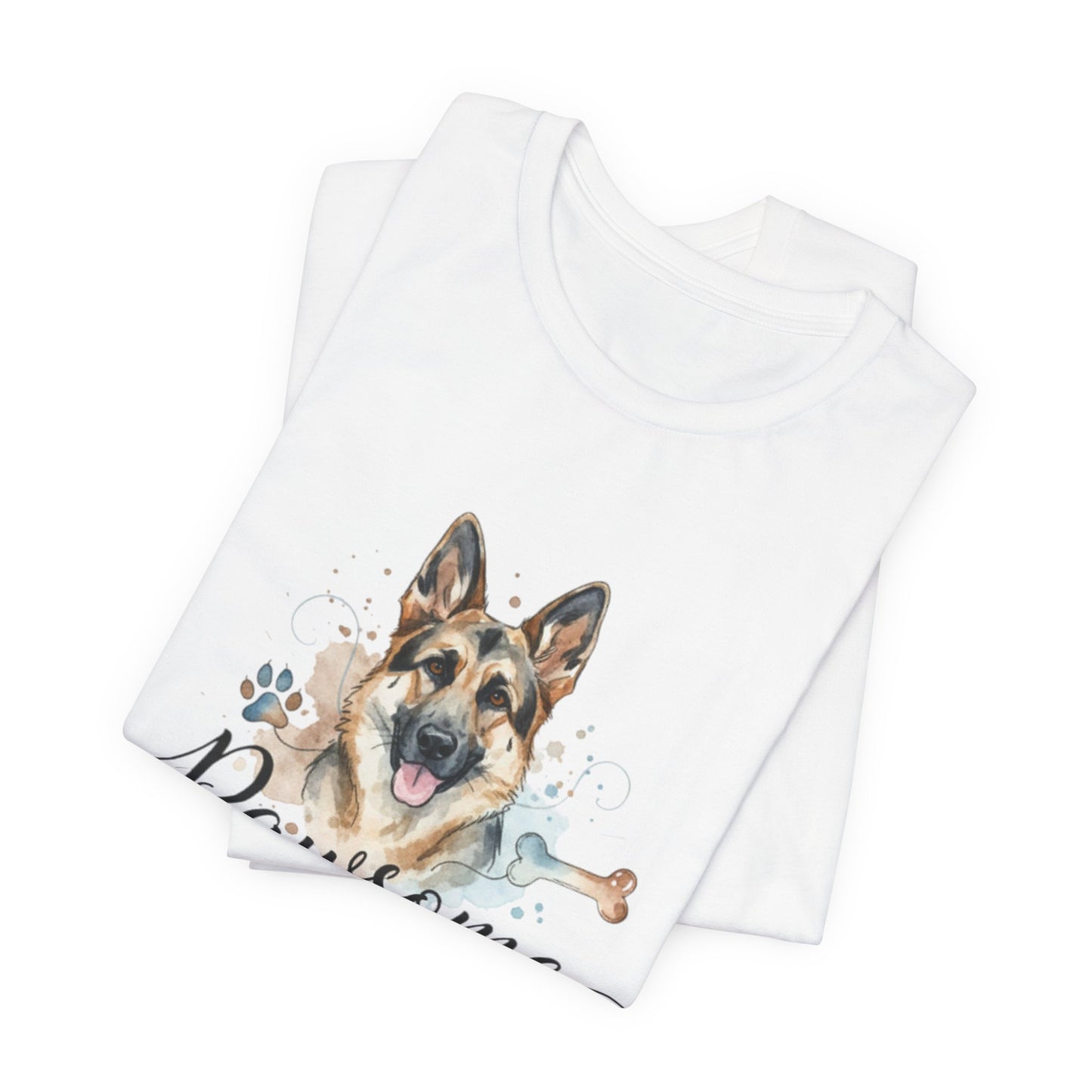 Pawsome German Shepherd T‑Shirt — Cute Dog Portrait Tee