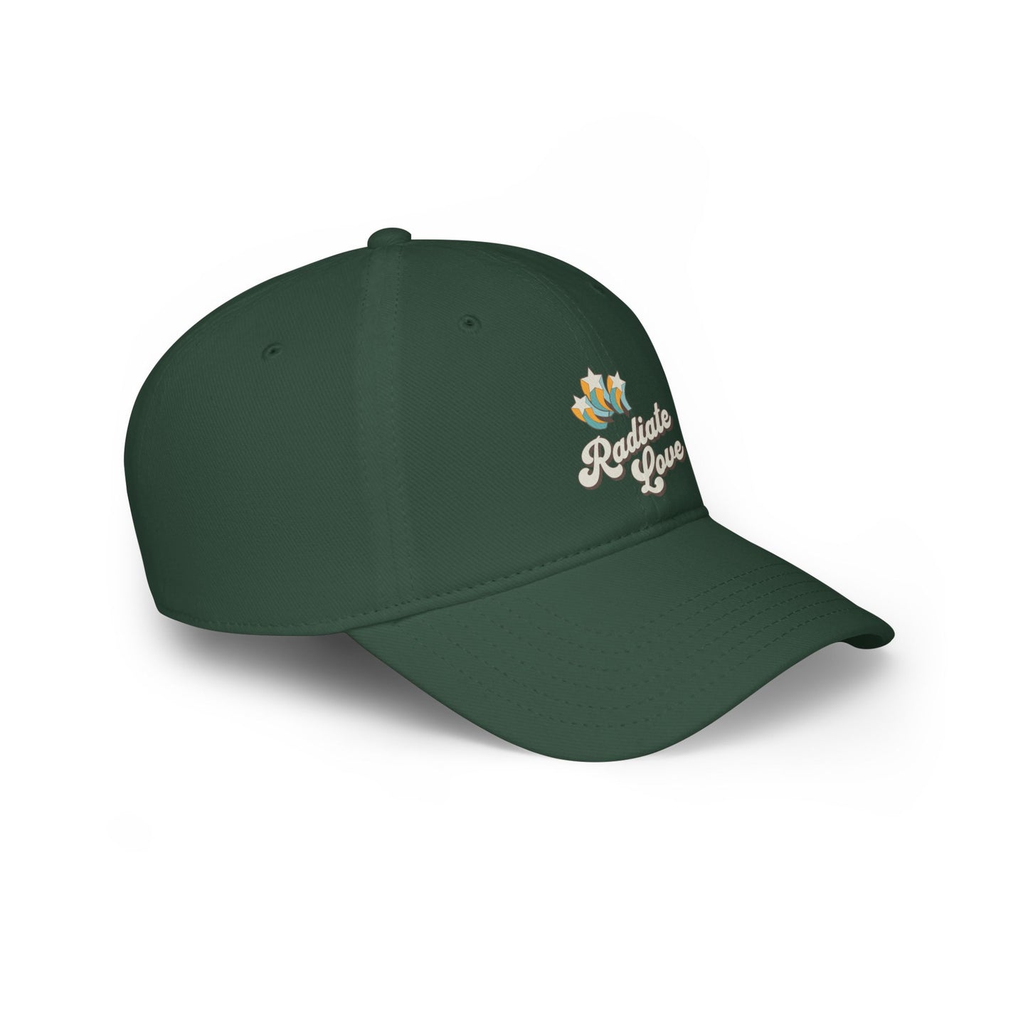 Radiate Love Baseball Cap — Embroidered Floral Heart Low Profile Cap