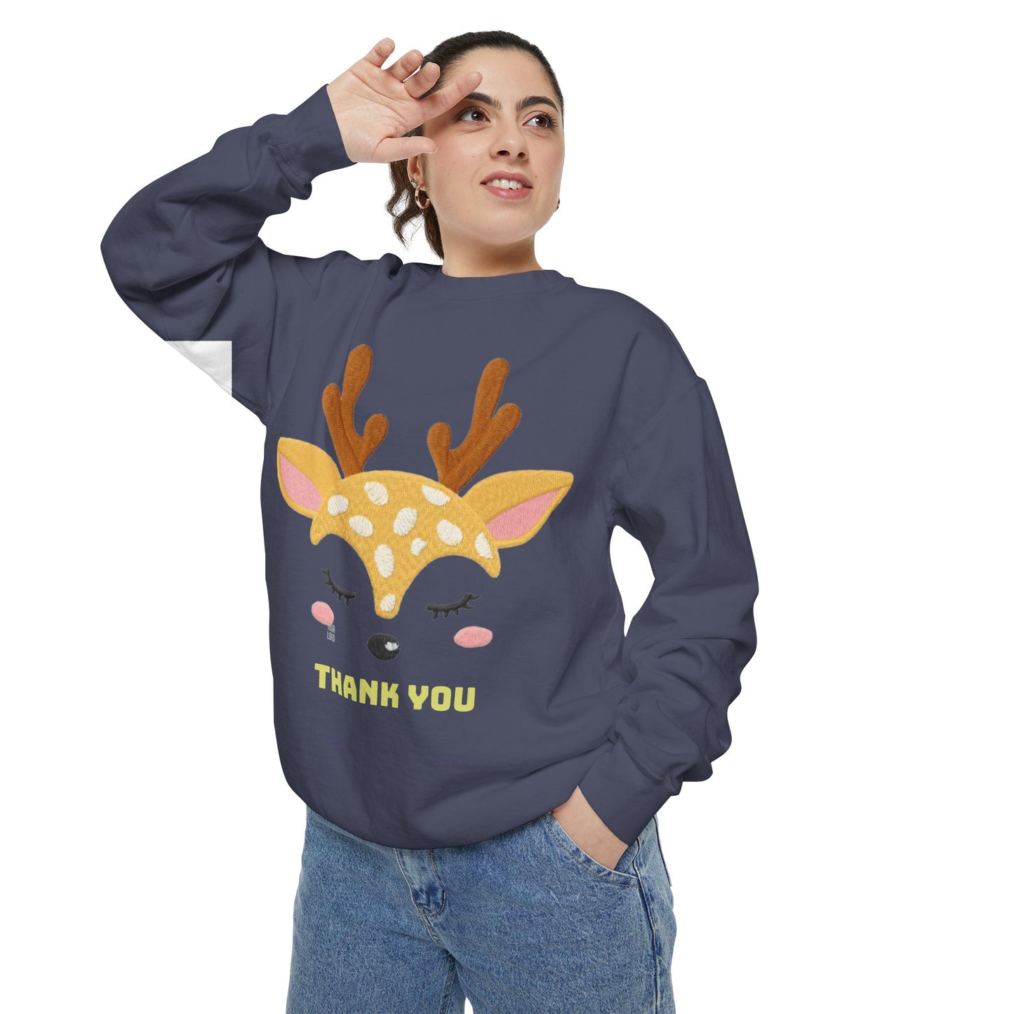 Cute Fawn Sweatshirt — 'Thank You' Kids Deer Graphic Pullover