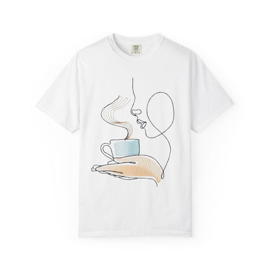 Coffee Line Art T‑Shirt — Minimalist One‑Line Coffee Cup Design