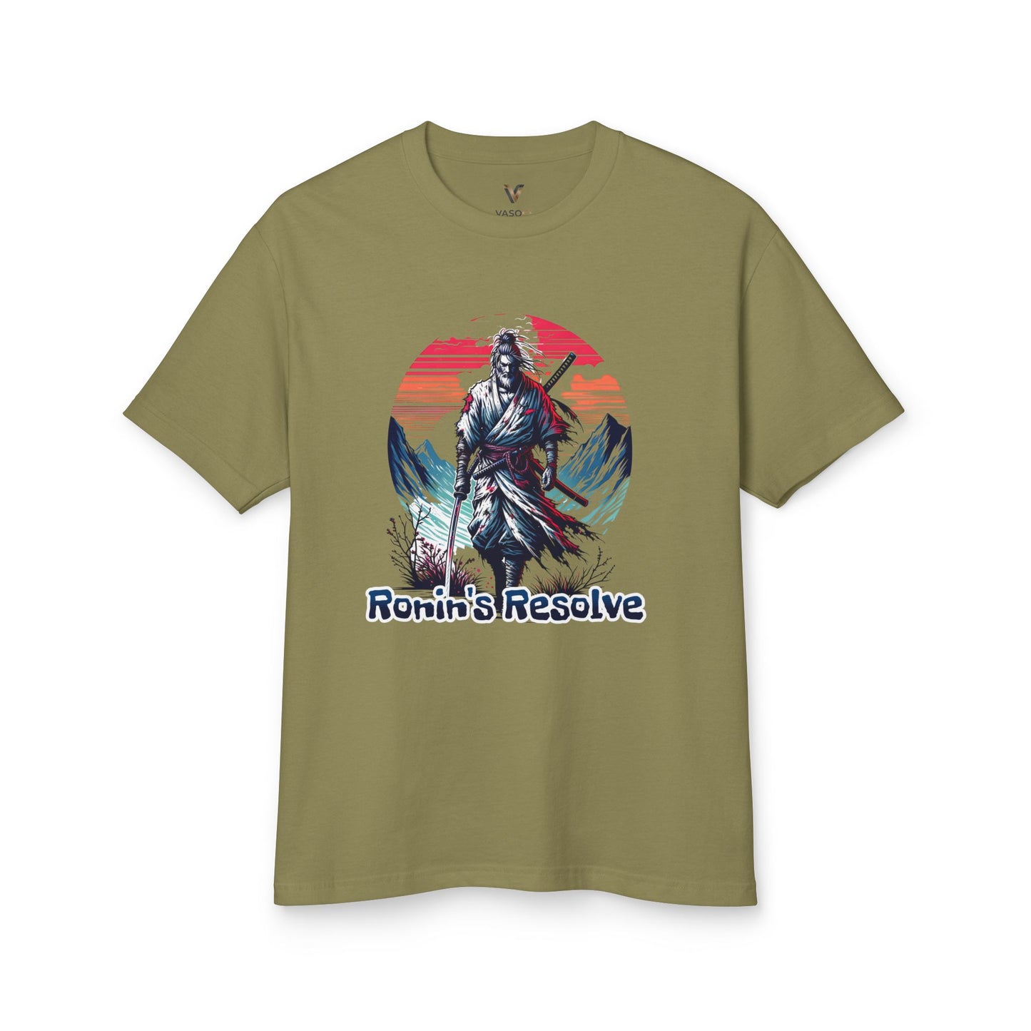Ronin's Resolve Samurai T-Shirt — Vintage Mountain Warrior Graphic Tee