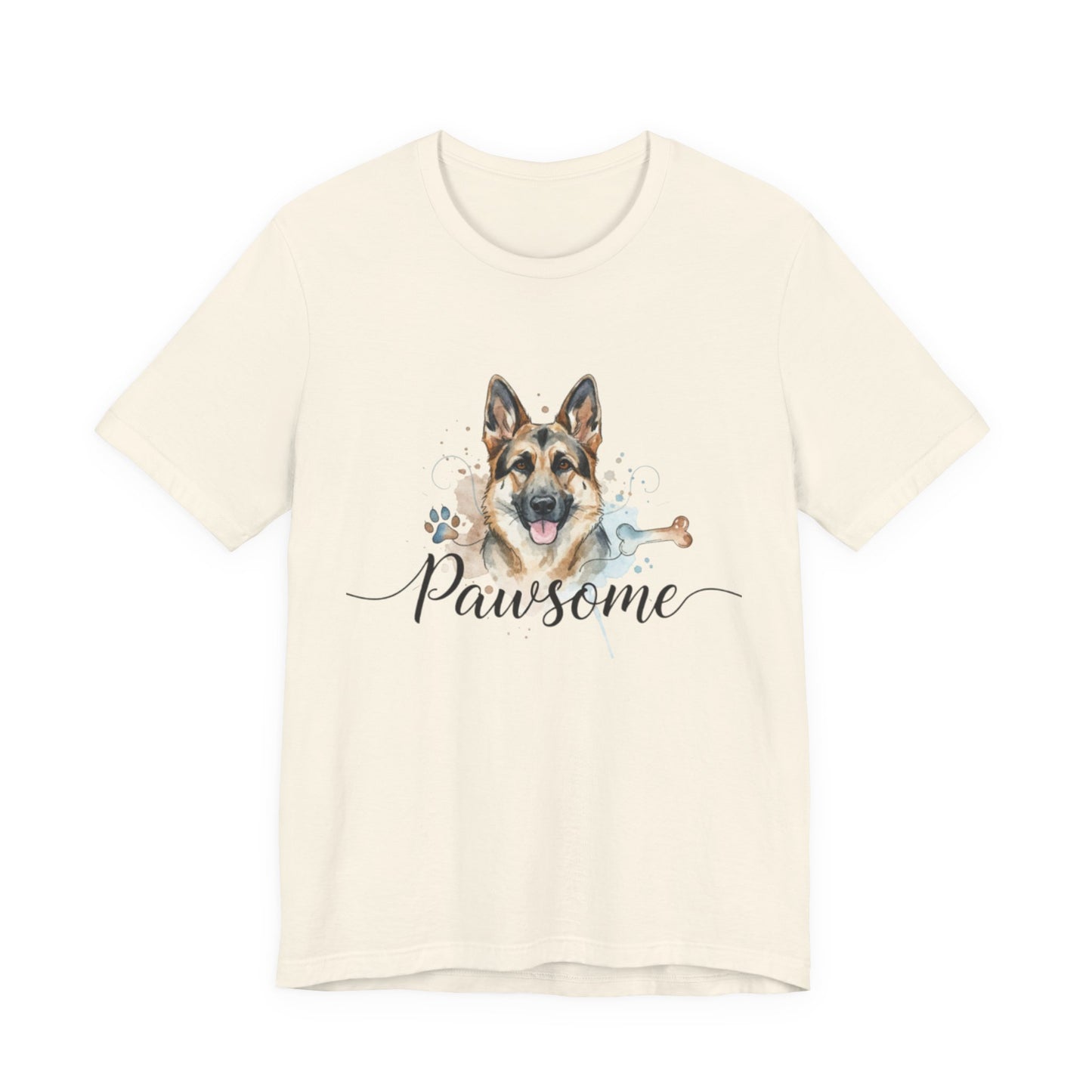 Pawsome German Shepherd T‑Shirt — Cute Dog Portrait Tee