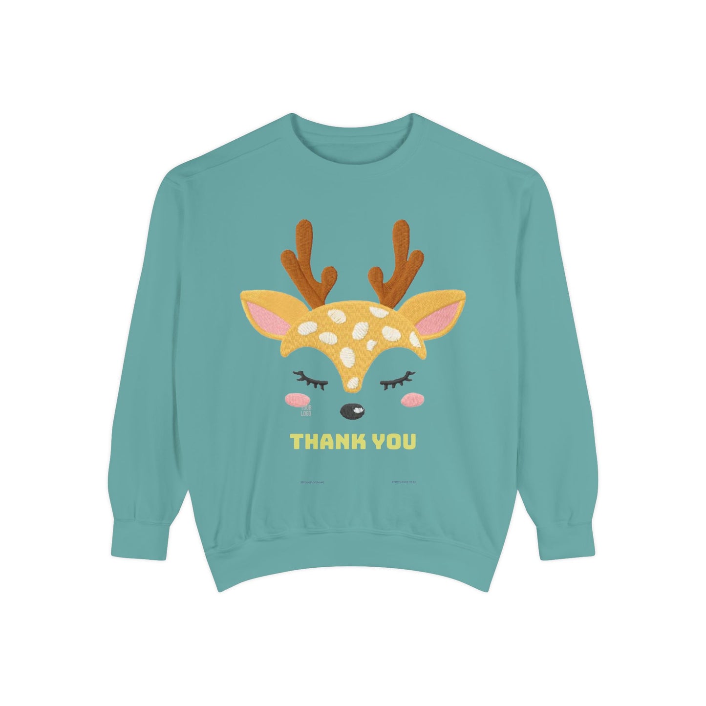 Cute Fawn Sweatshirt — 'Thank You' Kids Deer Graphic Pullover