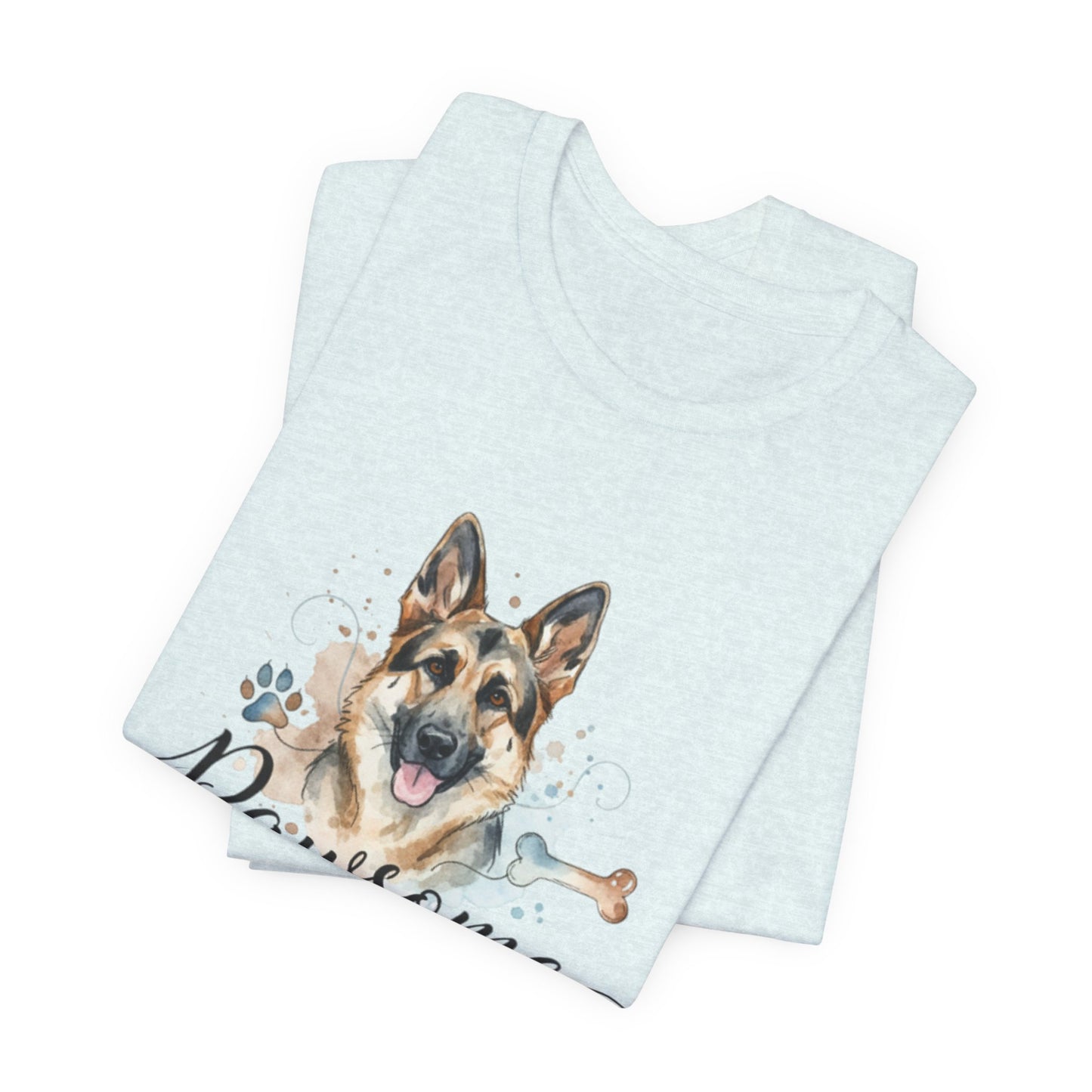 Pawsome German Shepherd T‑Shirt — Cute Dog Portrait Tee