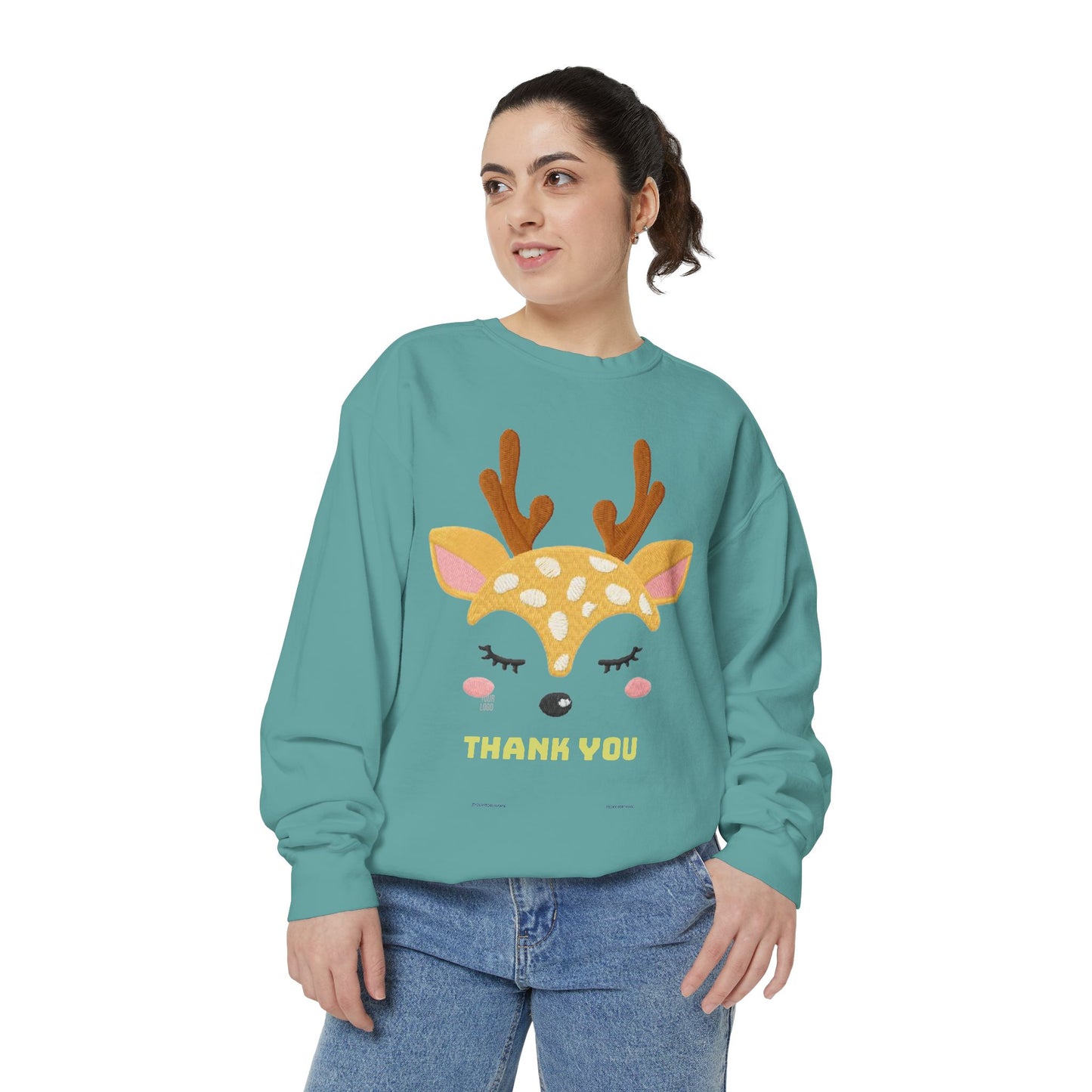 Cute Fawn Sweatshirt — 'Thank You' Kids Deer Graphic Pullover