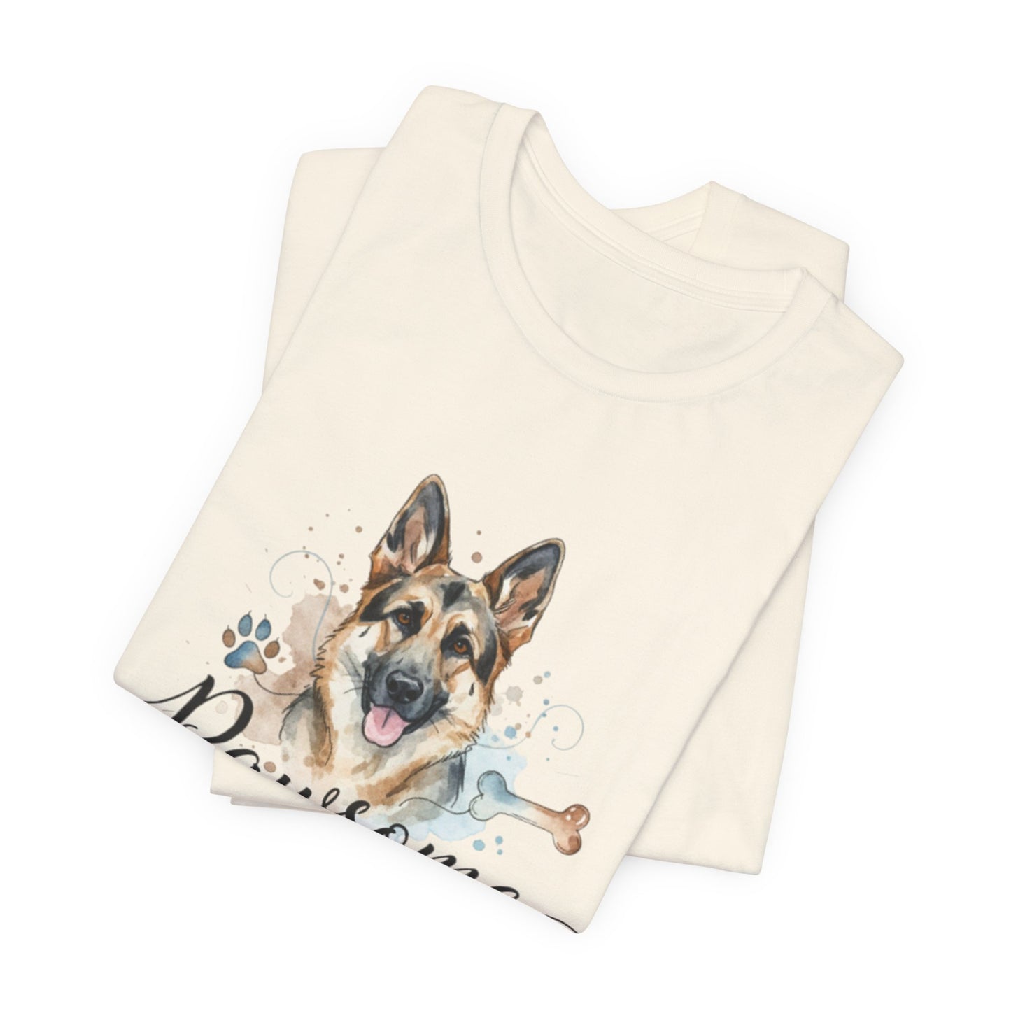 Pawsome German Shepherd T‑Shirt — Cute Dog Portrait Tee