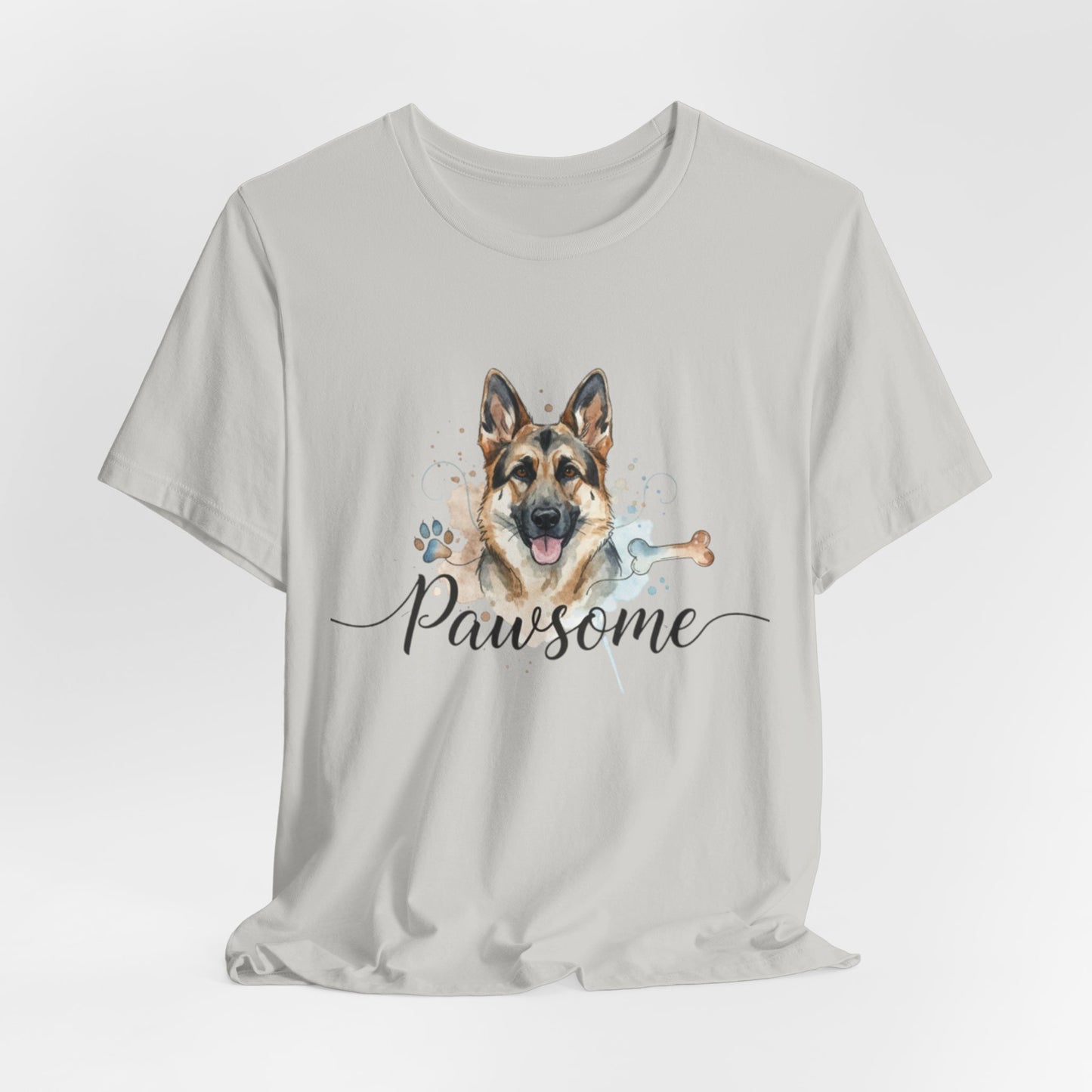Pawsome German Shepherd T‑Shirt — Cute Dog Portrait Tee