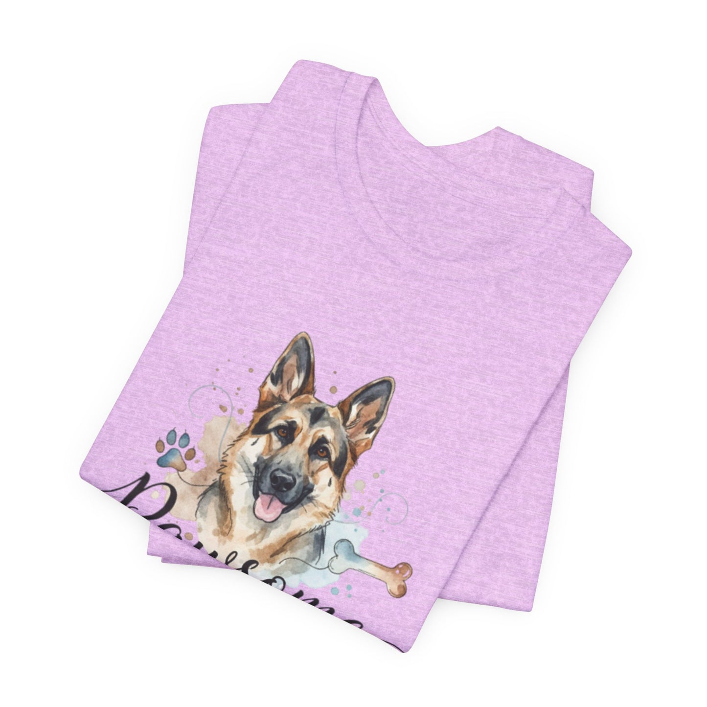 Pawsome German Shepherd T‑Shirt — Cute Dog Portrait Tee