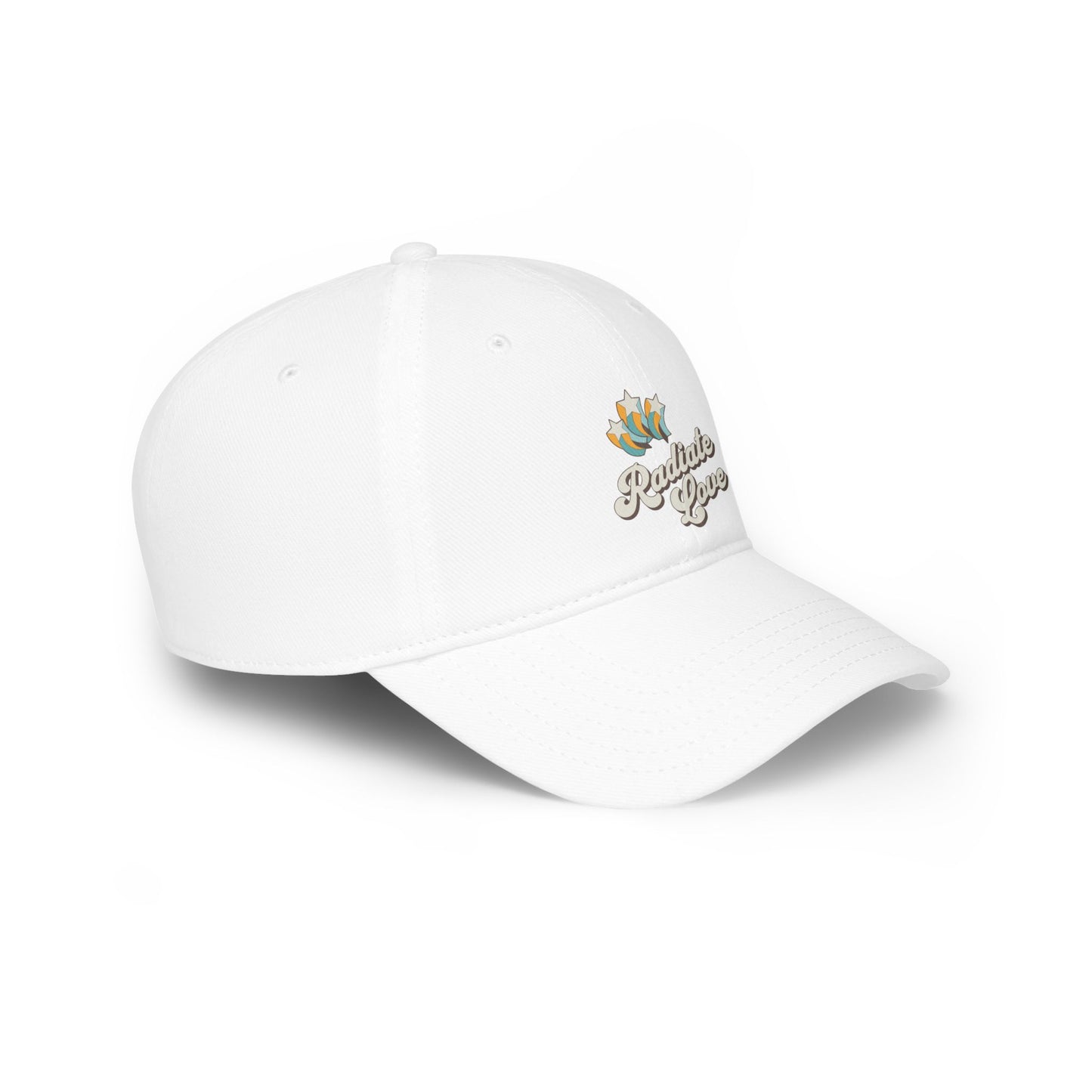 Radiate Love Baseball Cap — Embroidered Floral Heart Low Profile Cap