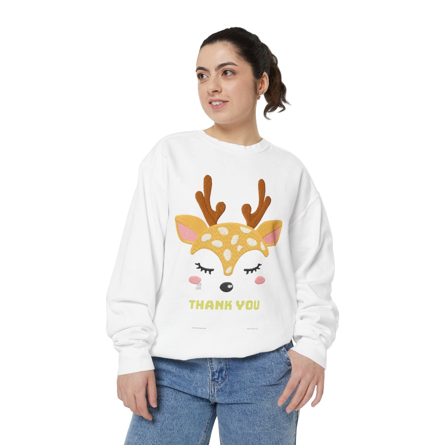 Cute Fawn Sweatshirt — 'Thank You' Kids Deer Graphic Pullover