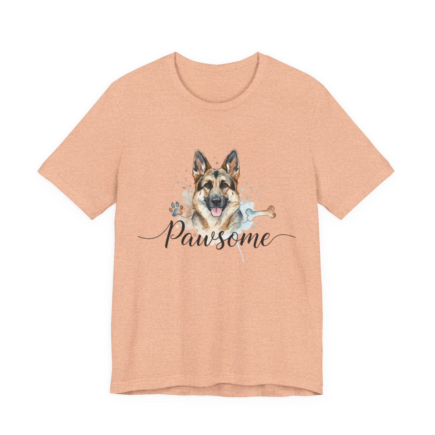 Pawsome German Shepherd T‑Shirt — Cute Dog Portrait Tee