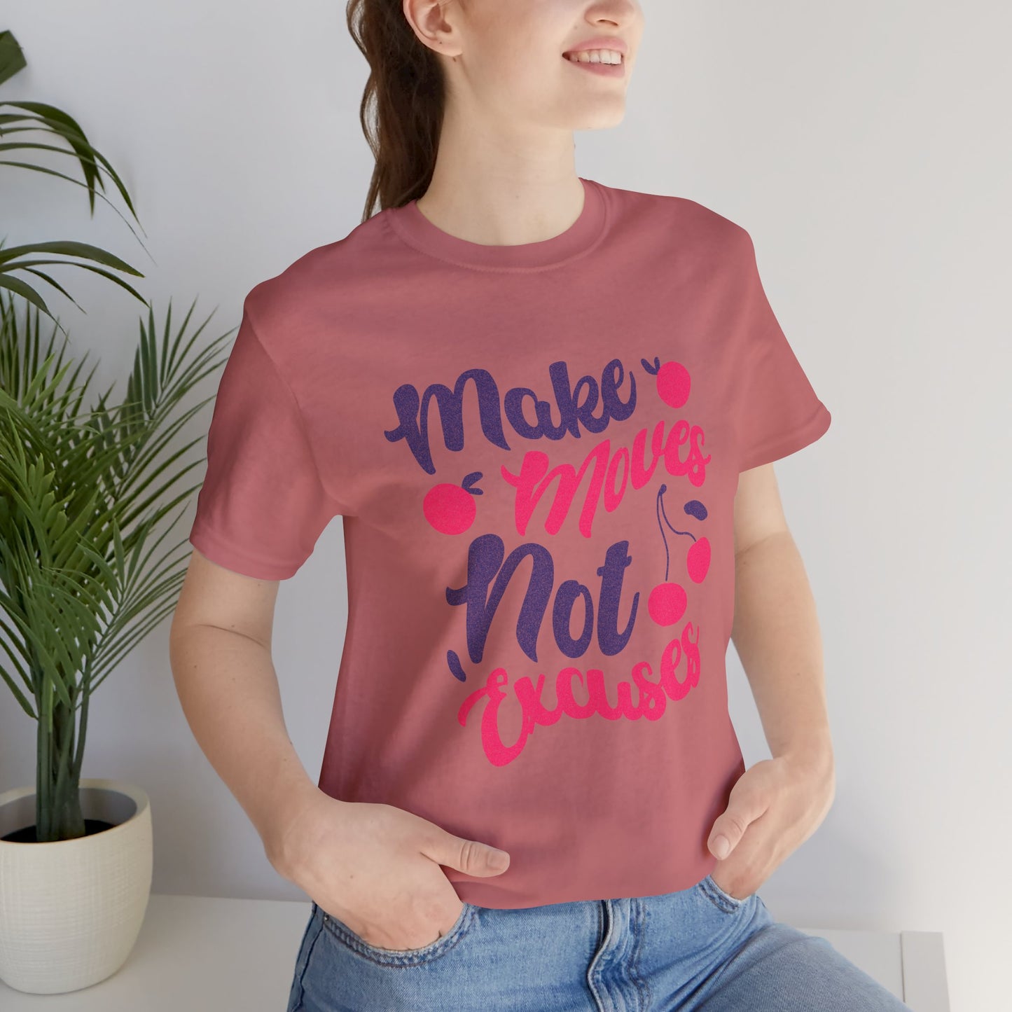 Make Moves Not Excuses T-Shirt — Motivational Fitness Tee