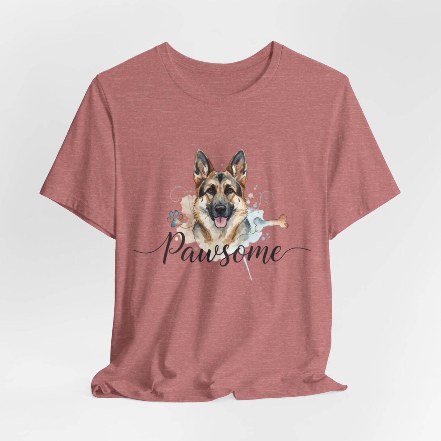 Pawsome German Shepherd T‑Shirt — Cute Dog Portrait Tee