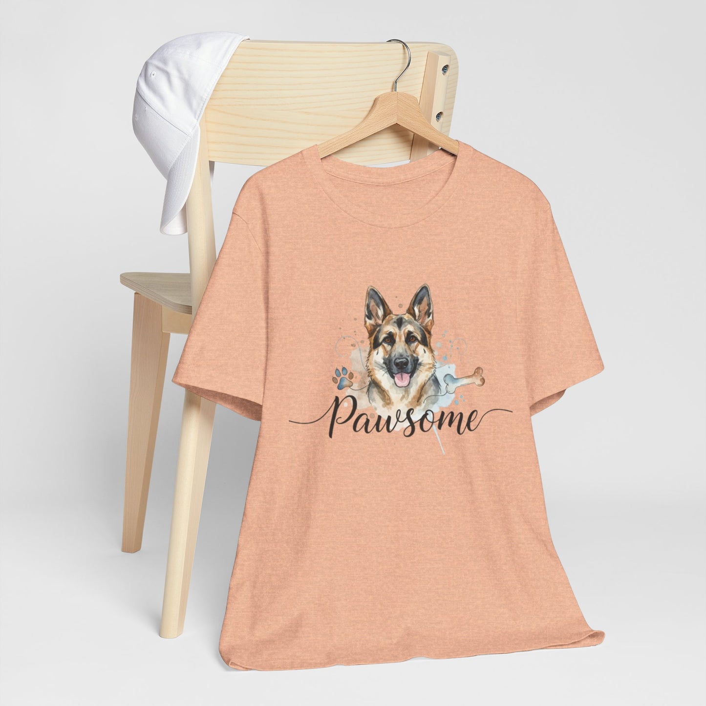 Pawsome German Shepherd T‑Shirt — Cute Dog Portrait Tee