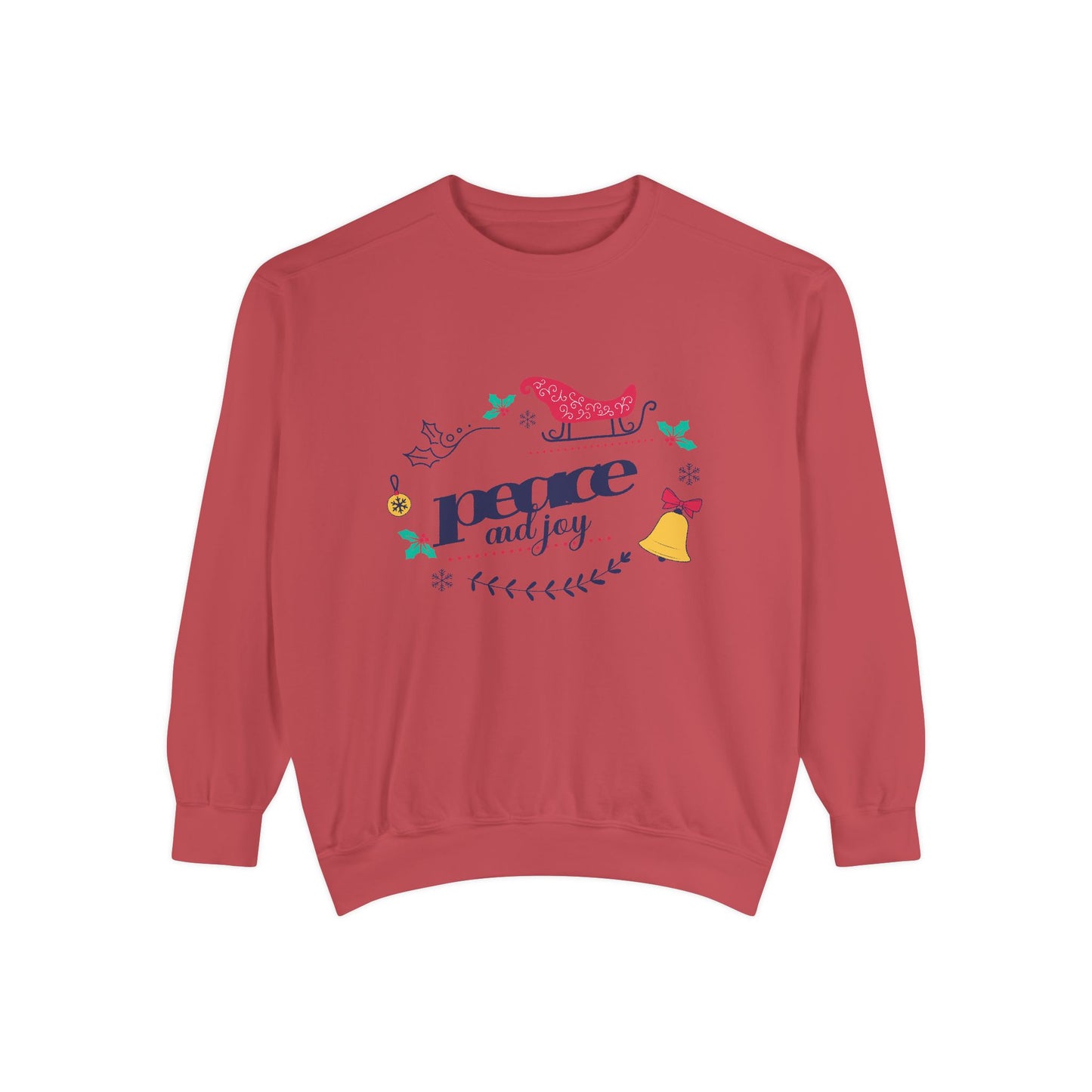 Peace and Joy Sweatshirt – Holiday Dove & Bell Graphic