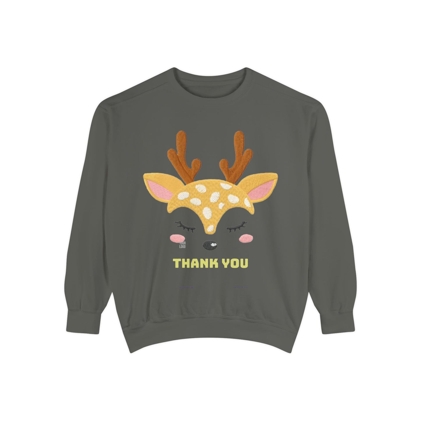 Cute Fawn Sweatshirt — 'Thank You' Kids Deer Graphic Pullover