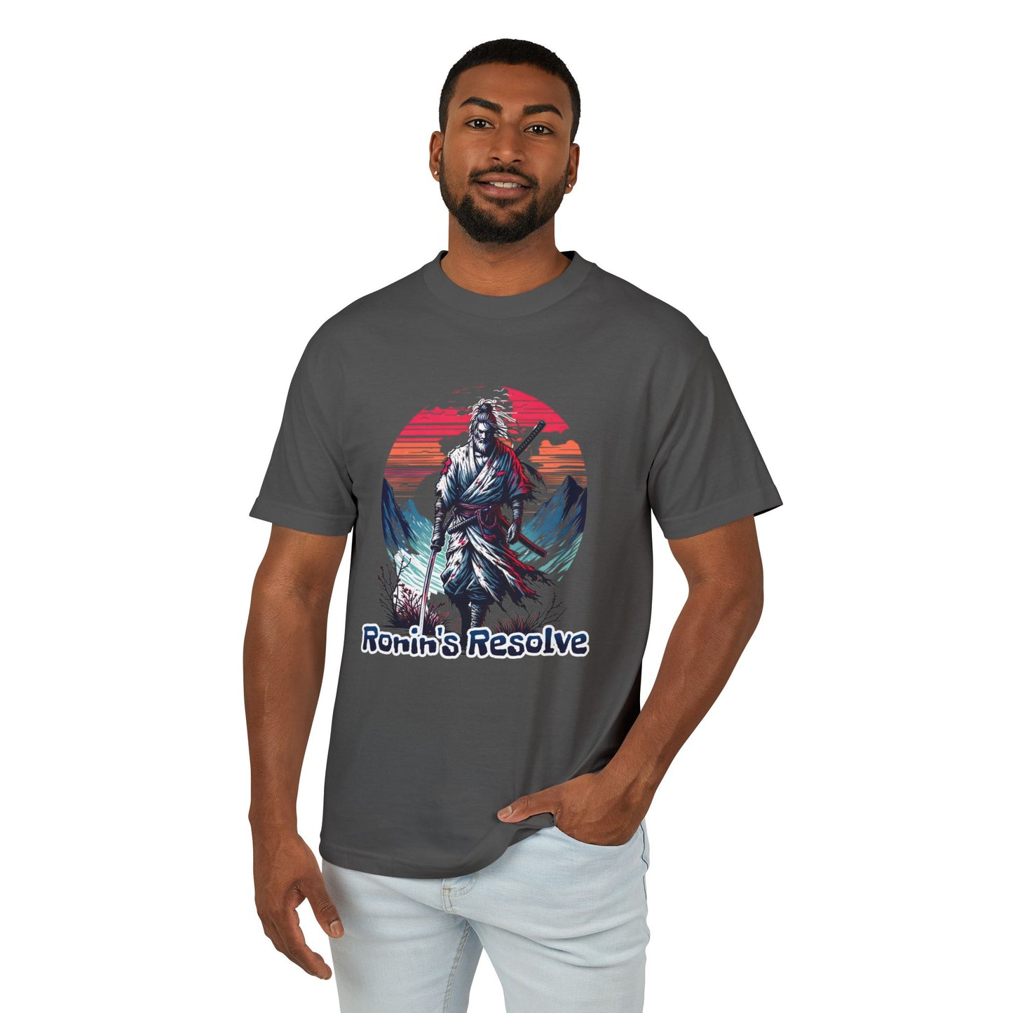 Ronin's Resolve Samurai T-Shirt — Vintage Mountain Warrior Graphic Tee